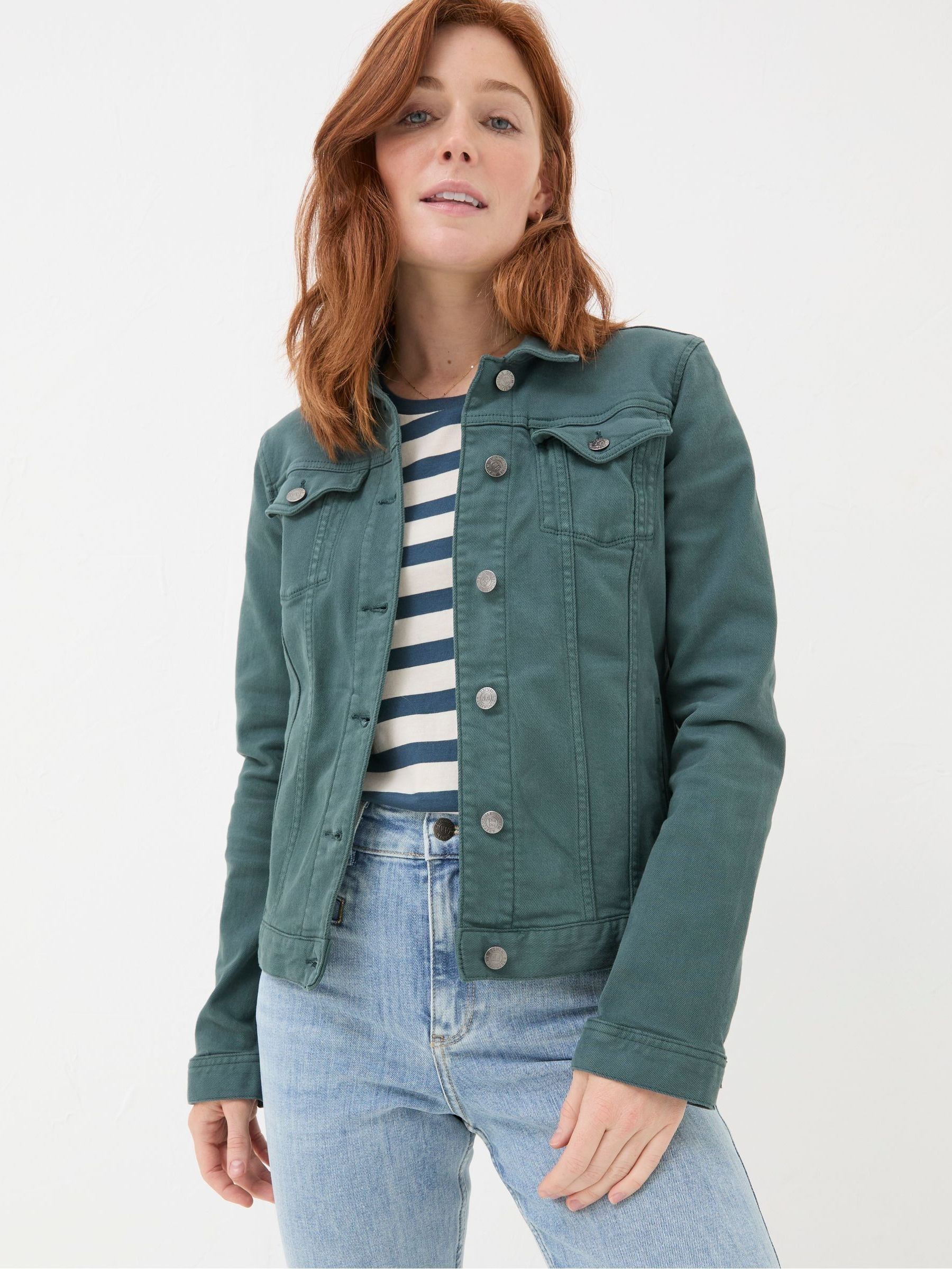 Tasha Green Denim Jacket - Image 1 of 6 Tasha Green Denim Jacket - Image 1 of 6