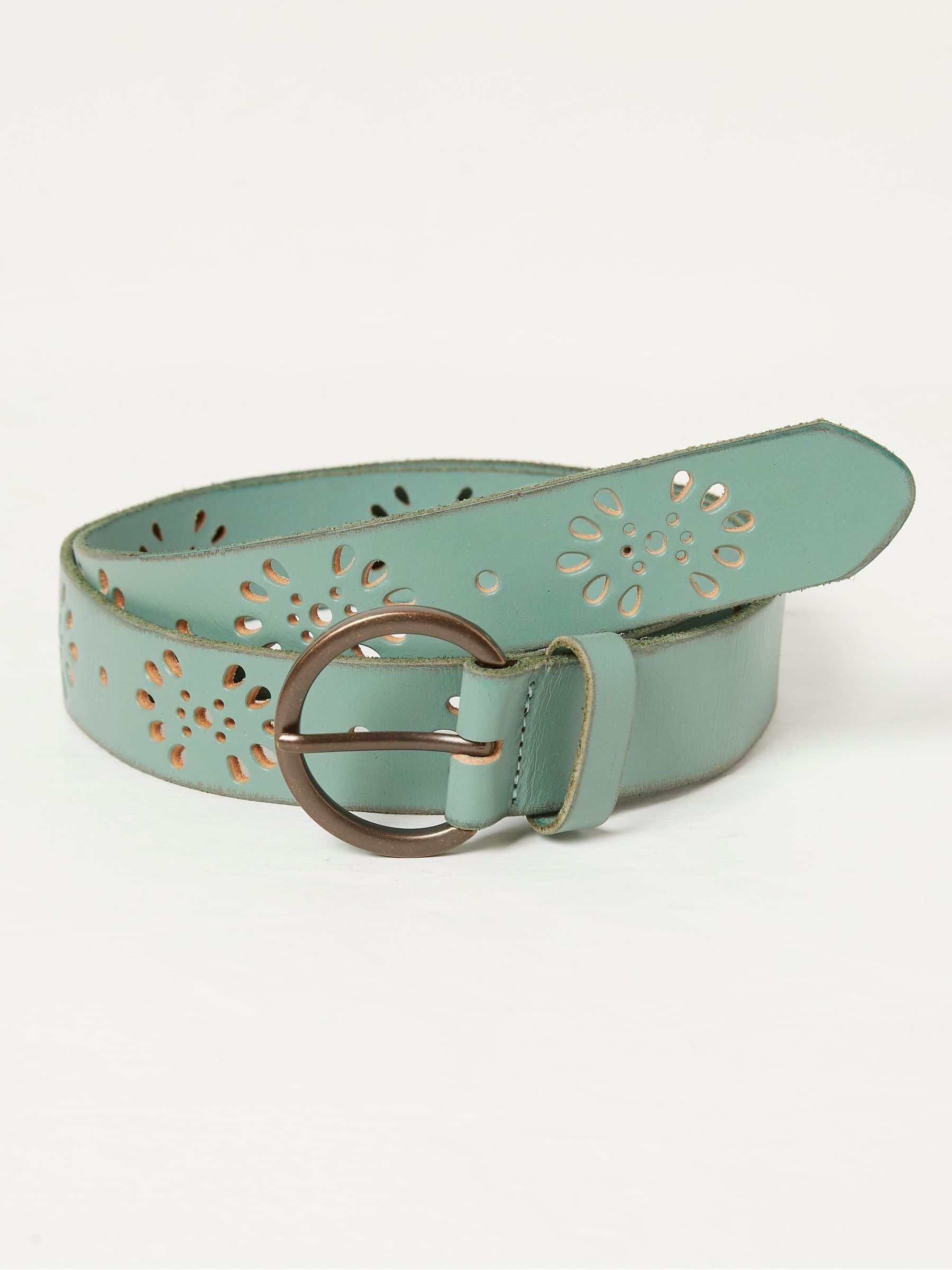Green Floral Laser Cut Belt - Image 1 of 2