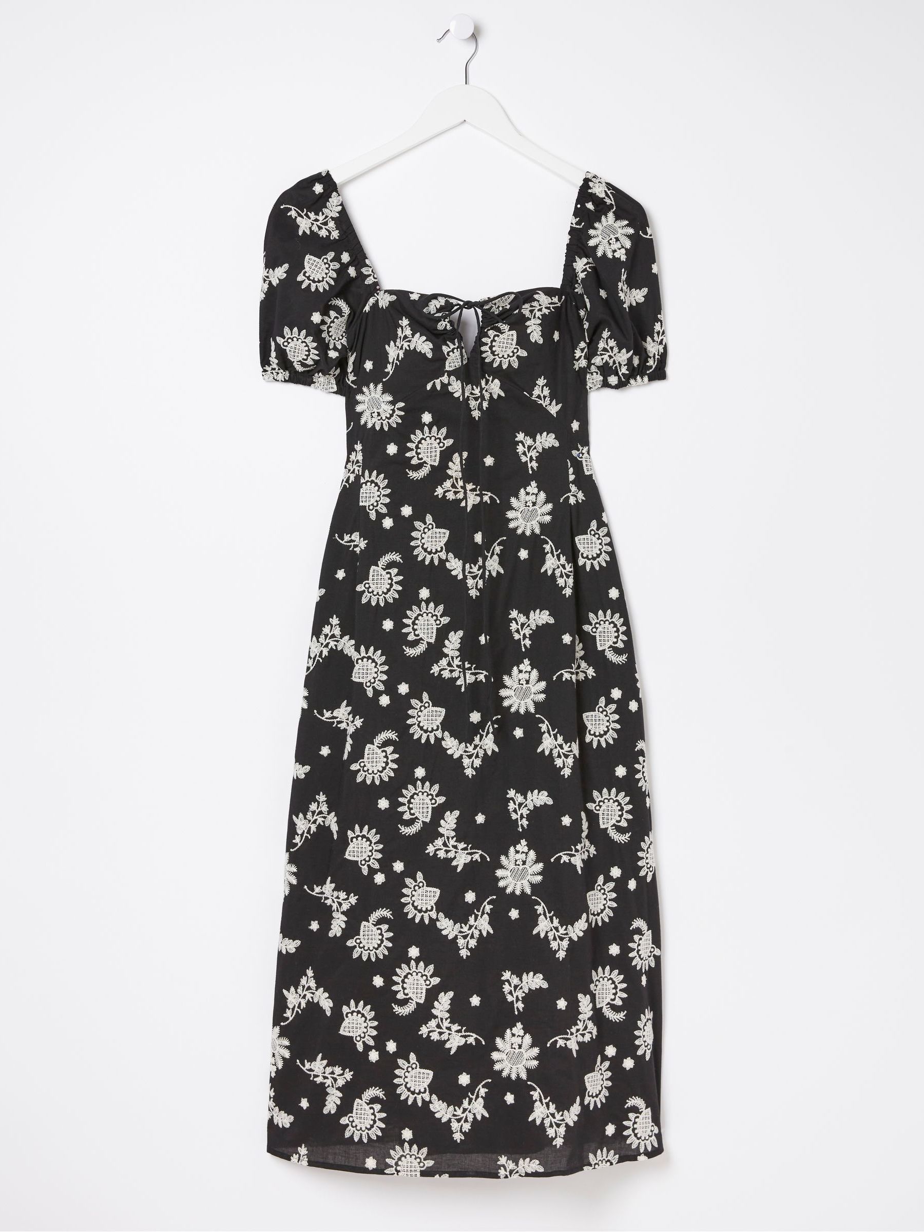 Black Lotus Embroidered Midi Dress - Image 7 of 7