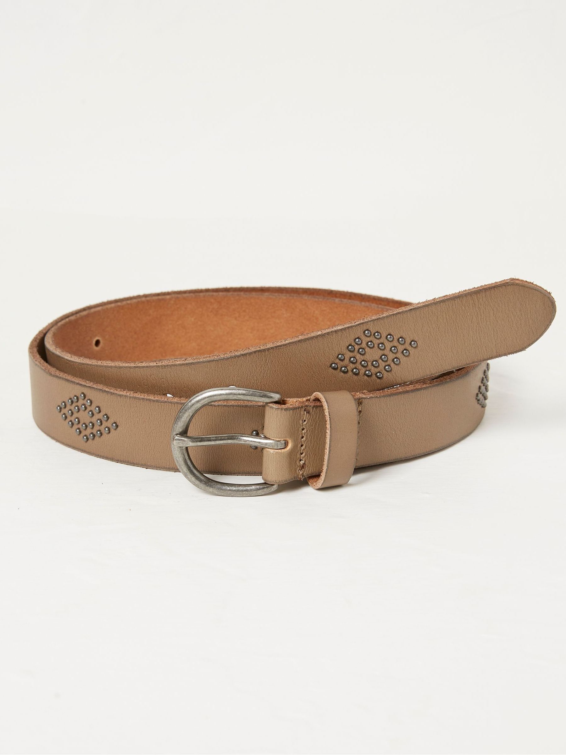 Jean Brown Stud Leather Belt - Image 1 of 2 Jean Brown Stud Leather Belt - Image 1 of 2