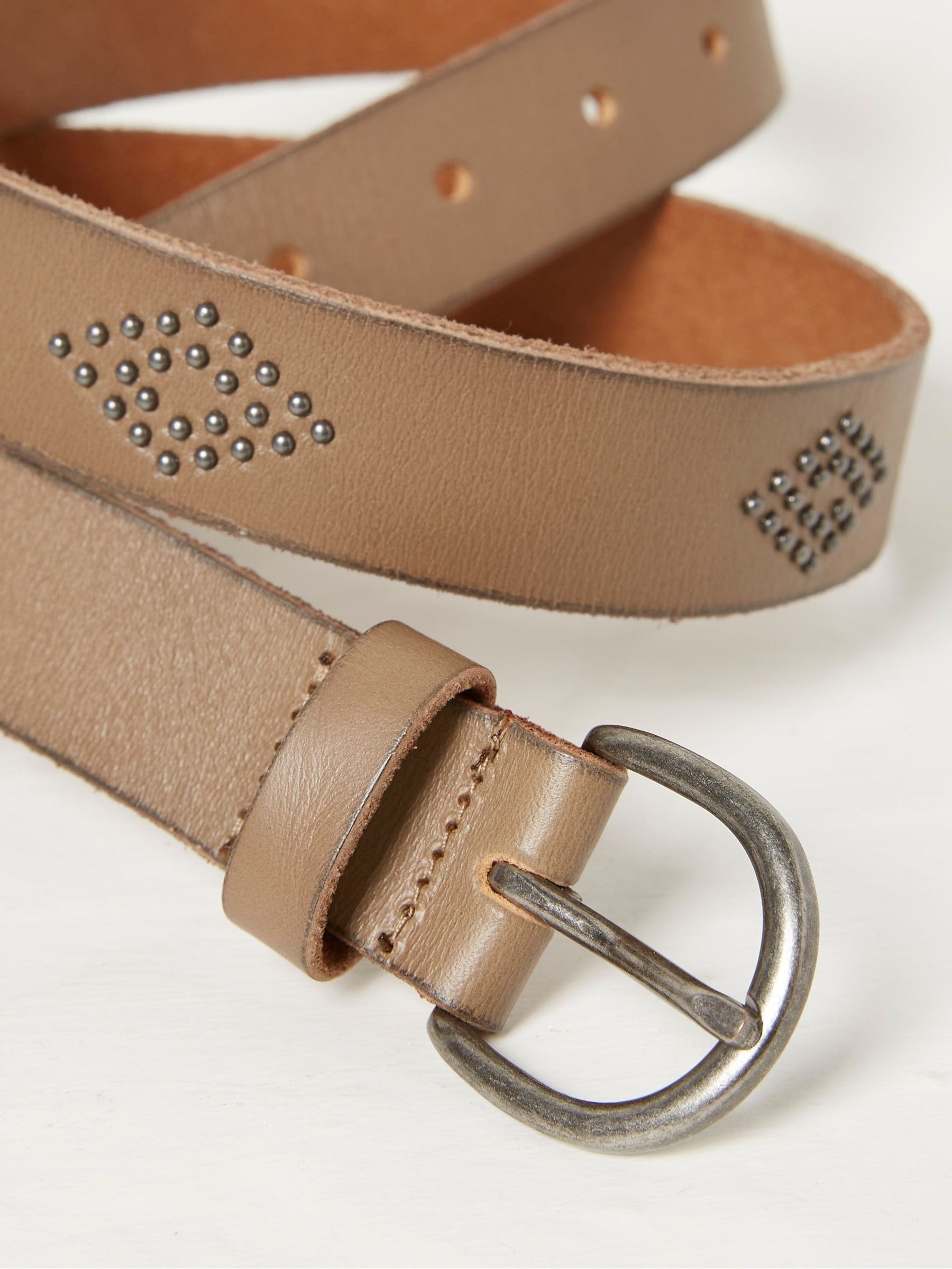 Jean Brown Stud Leather Belt - Image 2 of 2