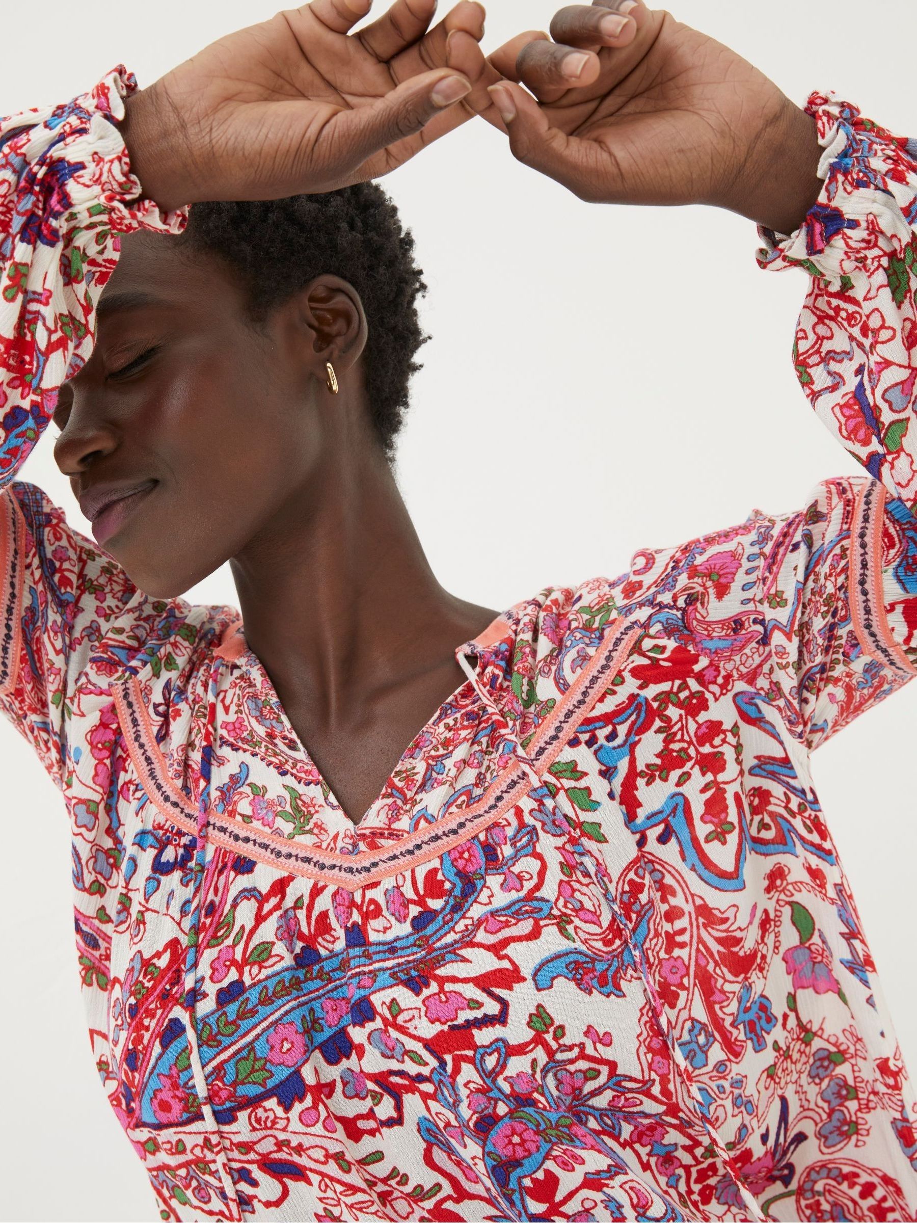 Multi Bright Paisley Tunic - Image 5 of 6
