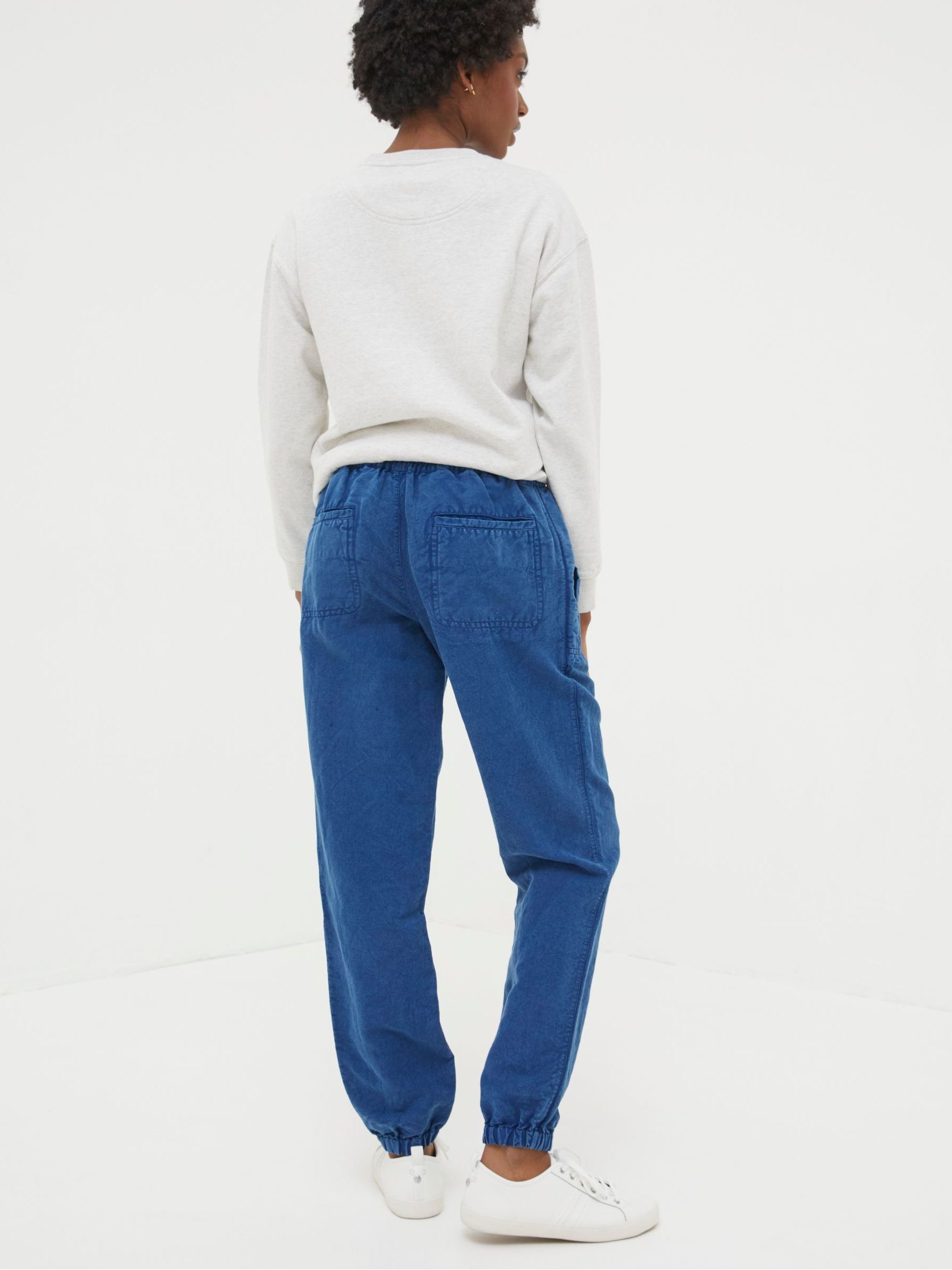 Lyme Blue Linen Blend Joggers - Image 2 of 3