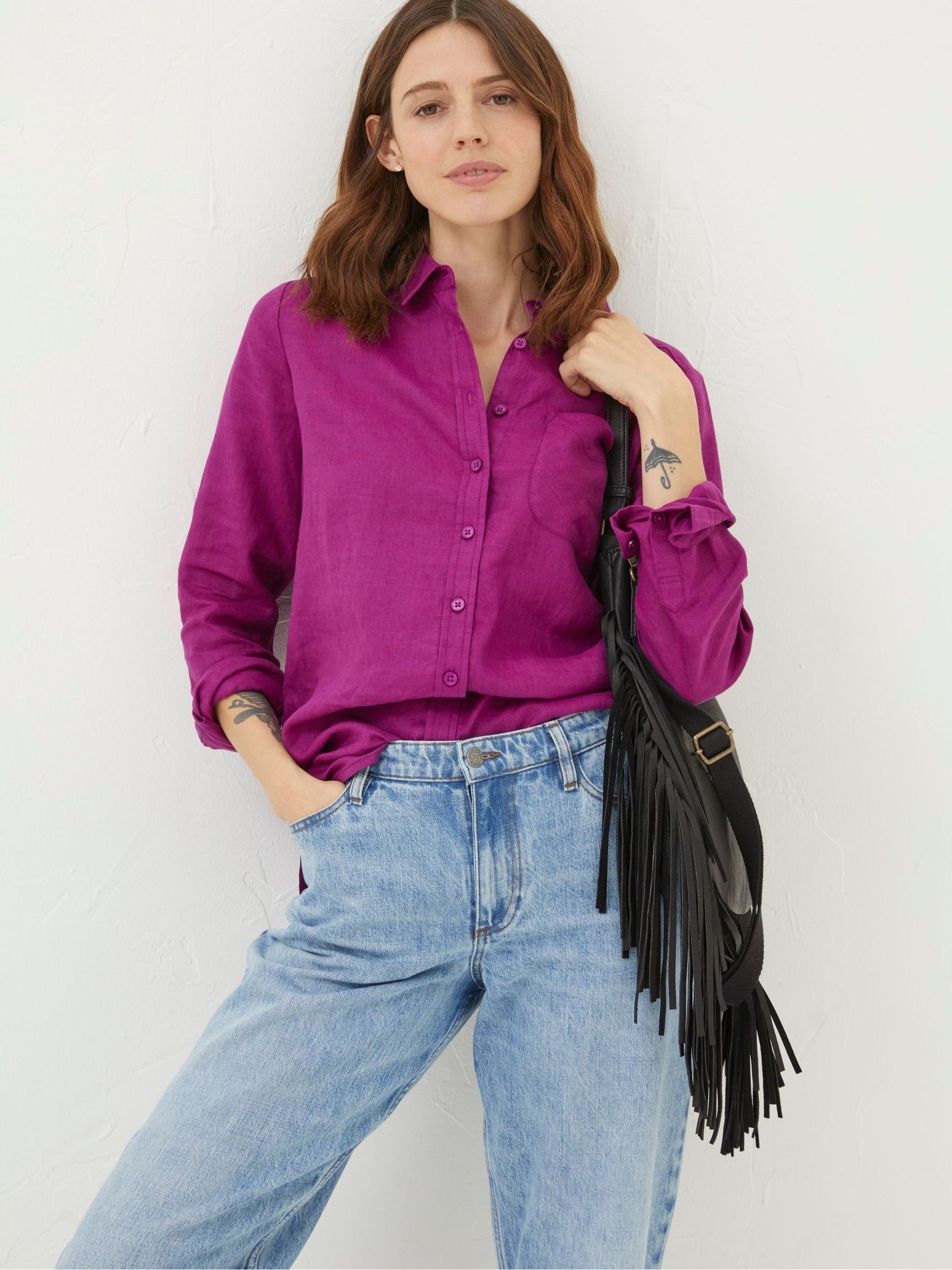 Olivia Purple Linen Shirt - Image 2 of 5