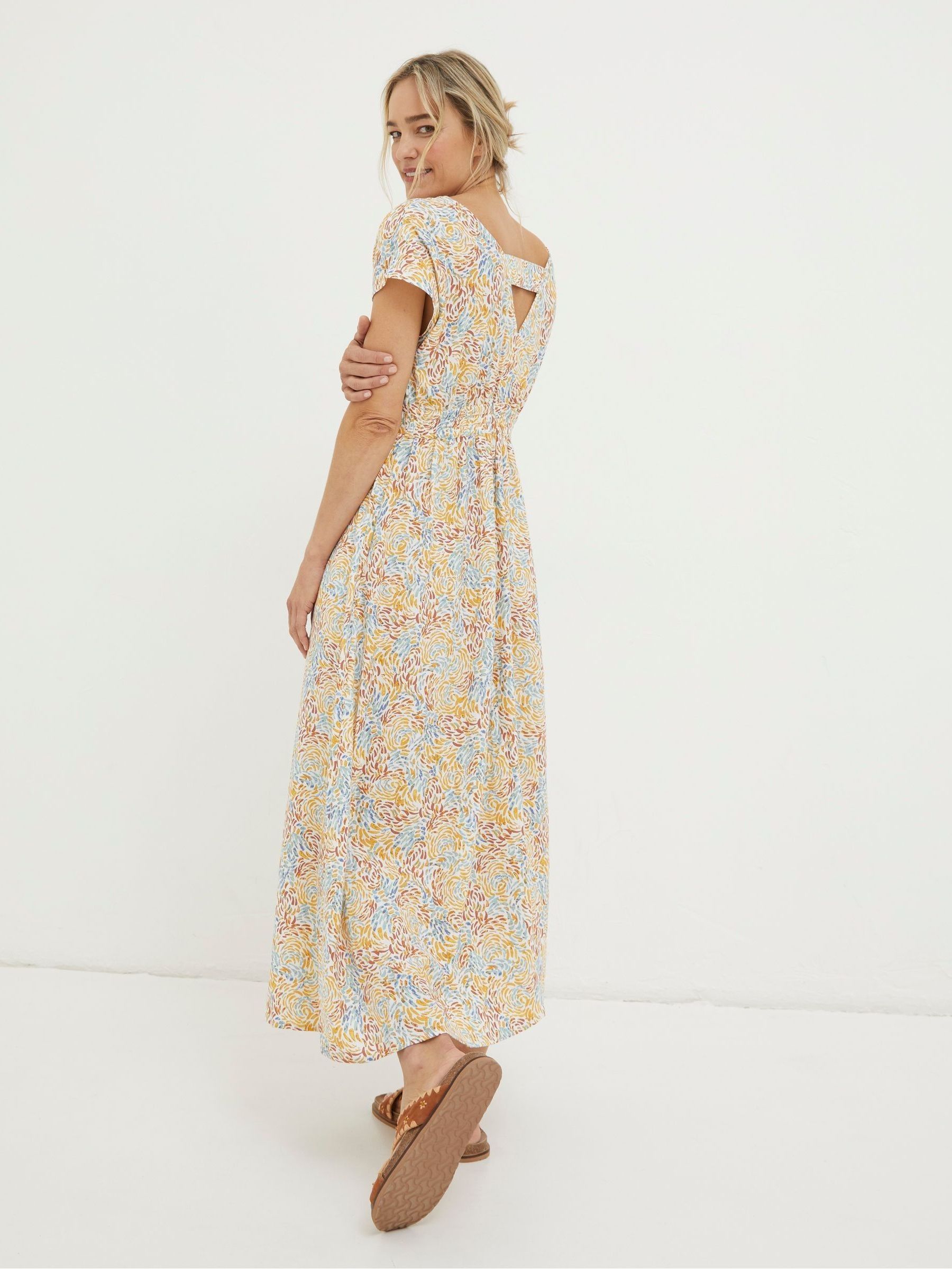 Natural Linen Blend Midi Dress - Image 2 of 6