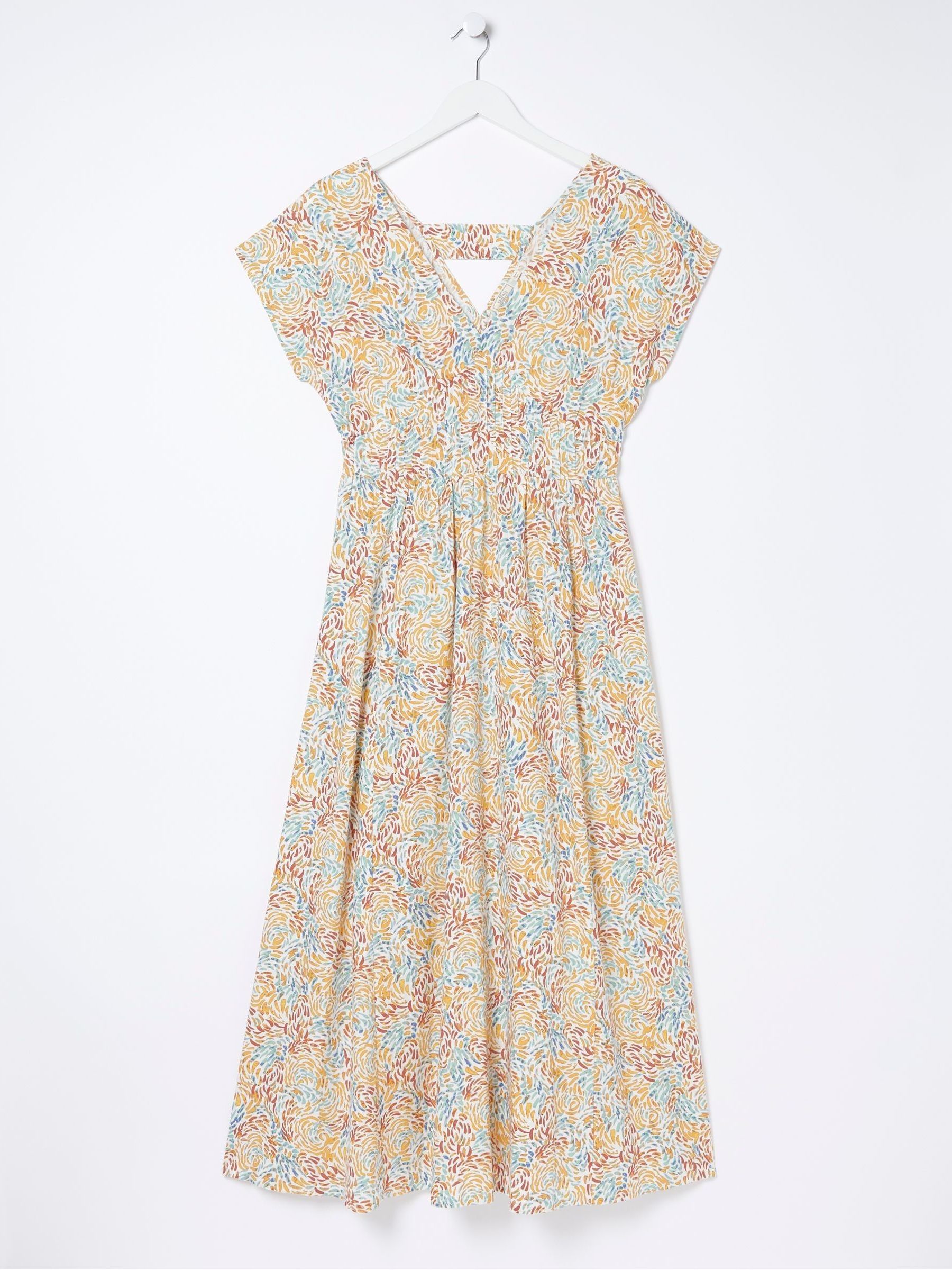 Natural Linen Blend Midi Dress - Image 6 of 6