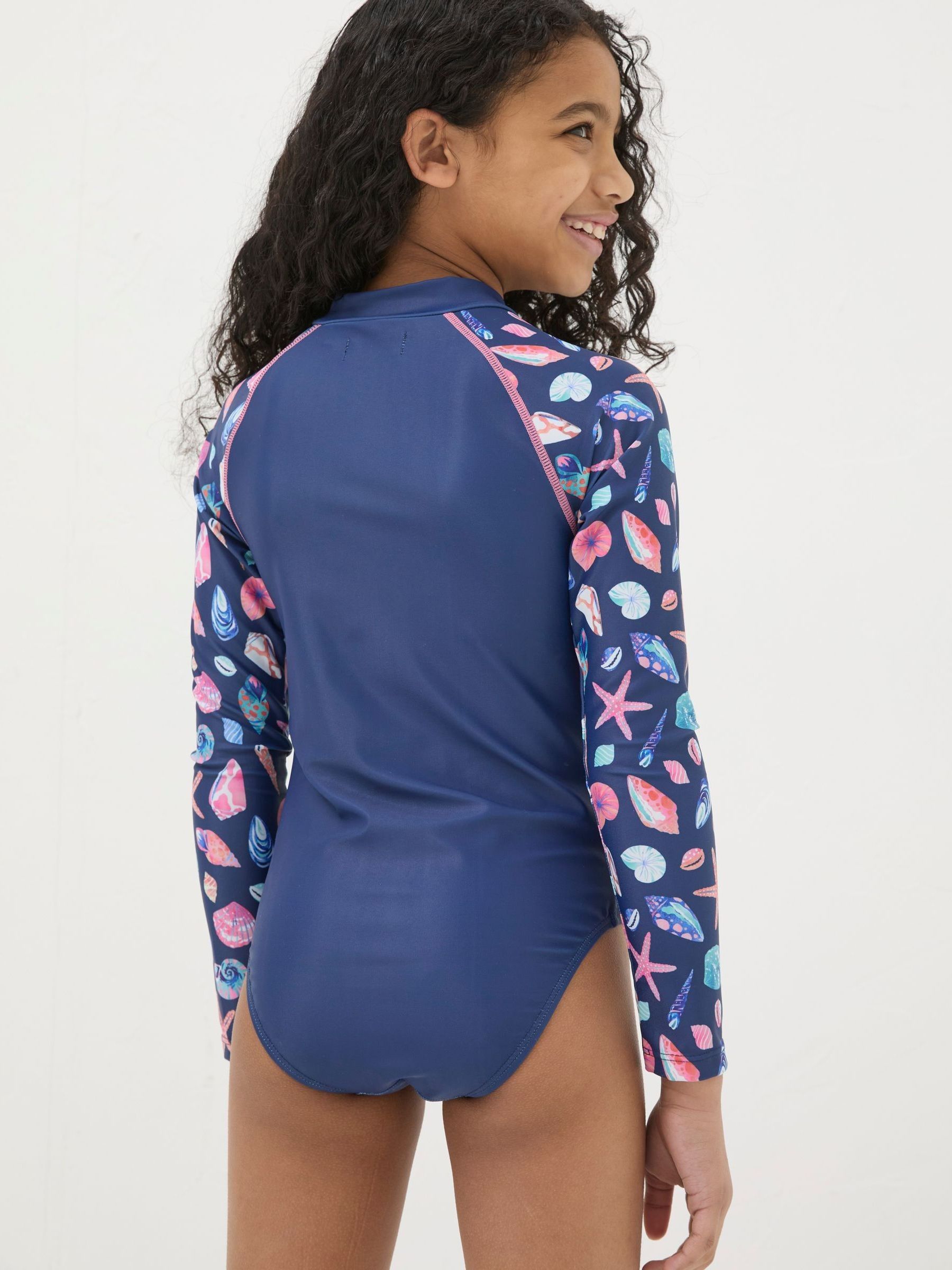 Blue Shell Long Sleeve Swimsuit - Image 2 of 5