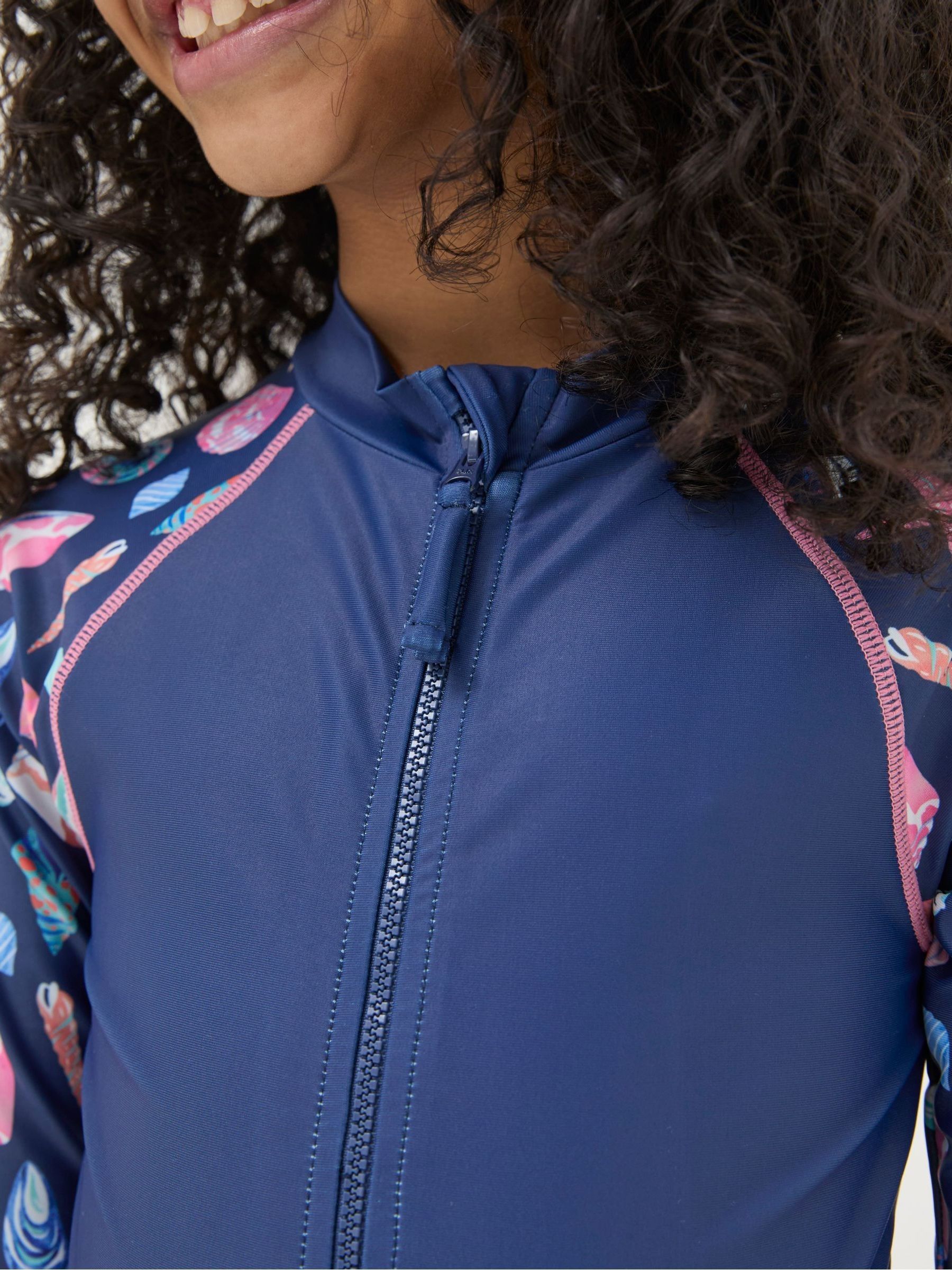 Blue Shell Long Sleeve Swimsuit - Image 4 of 5