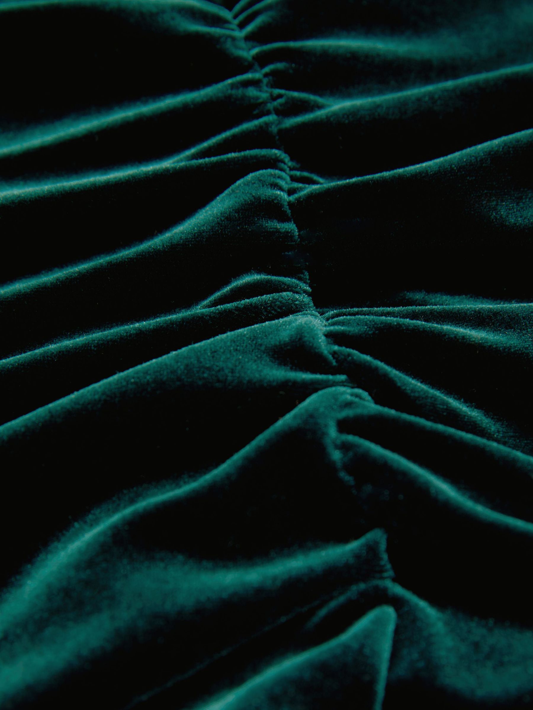 Velvet Off-Shoulder Top in Teal Green - Image 7 of 7