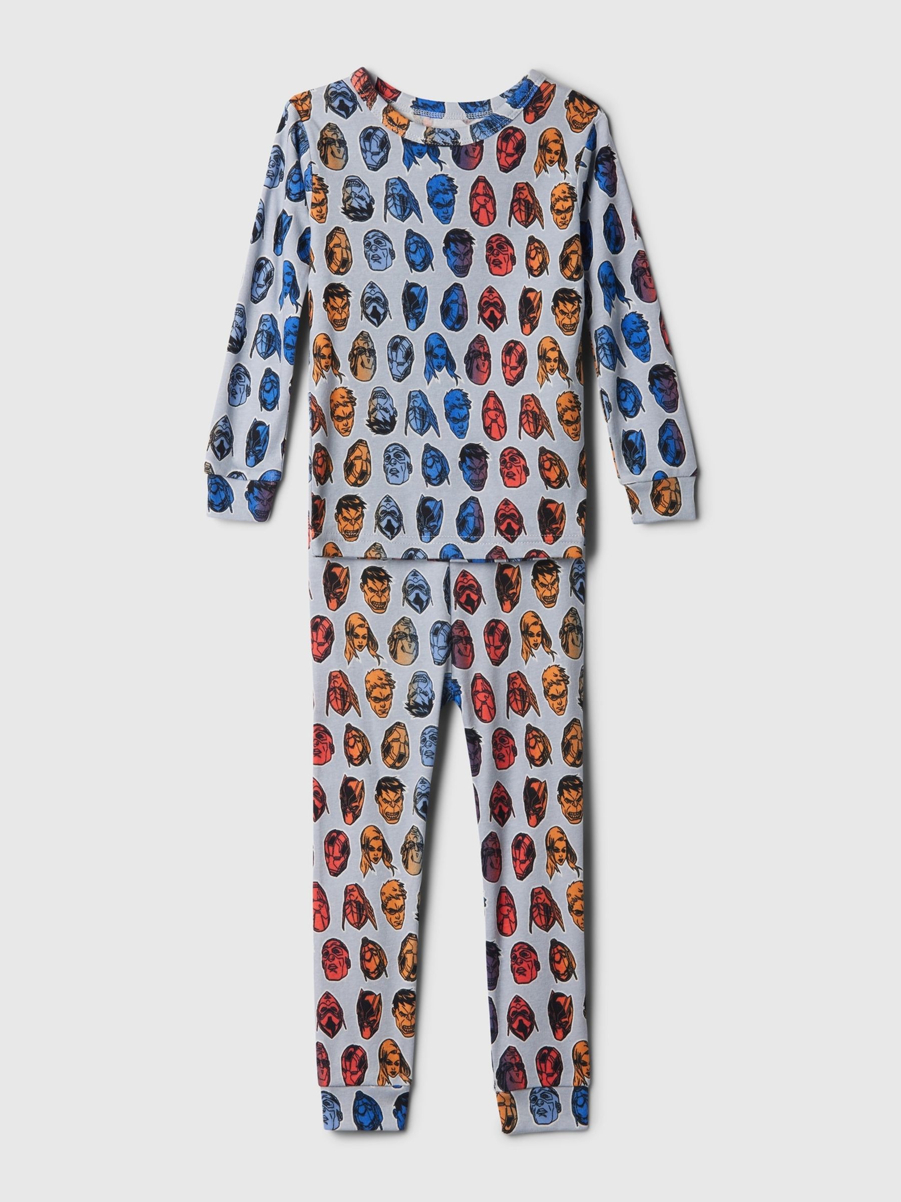 Grey Multi Marvel Organic Cotton Pyjama Set (12mths-5yrs) - Image 1 of 1