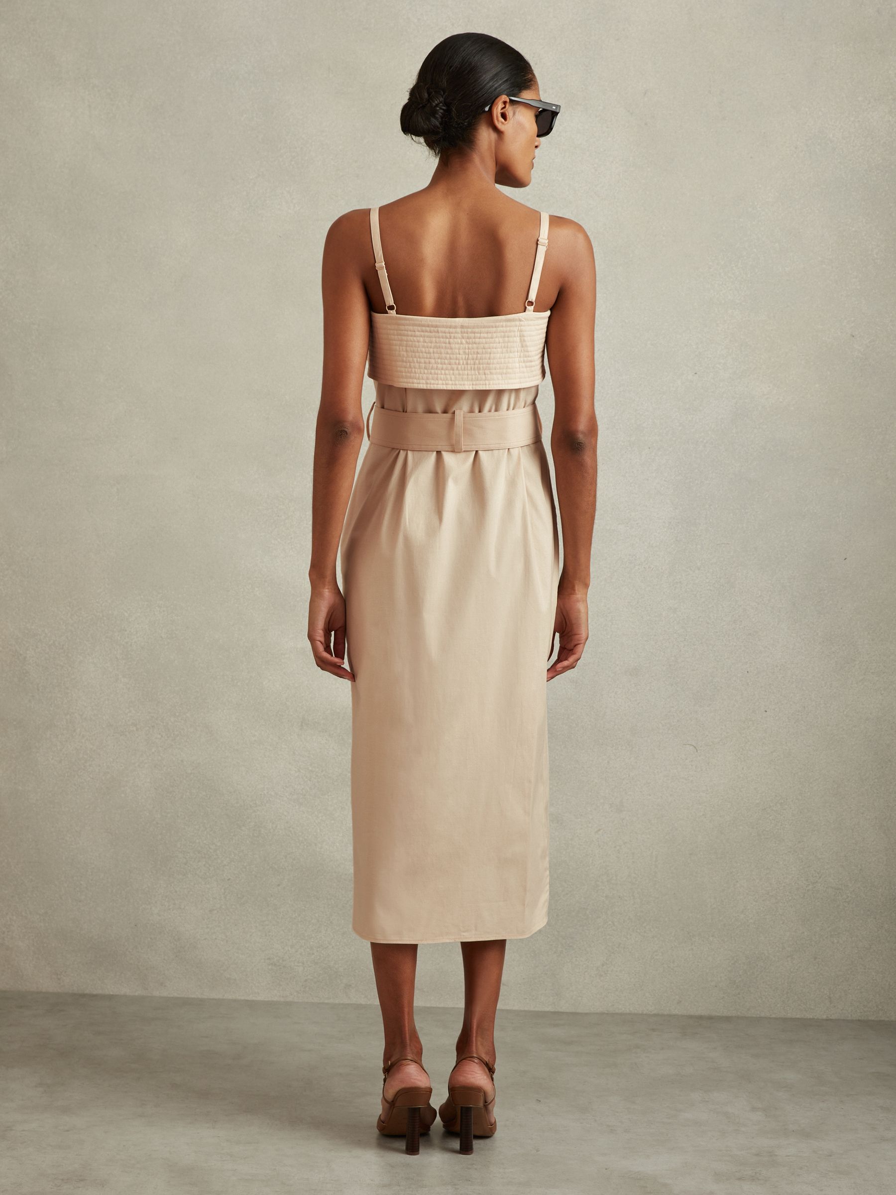Cargo Belted Midi Dress in Stone - Image 4 of 5