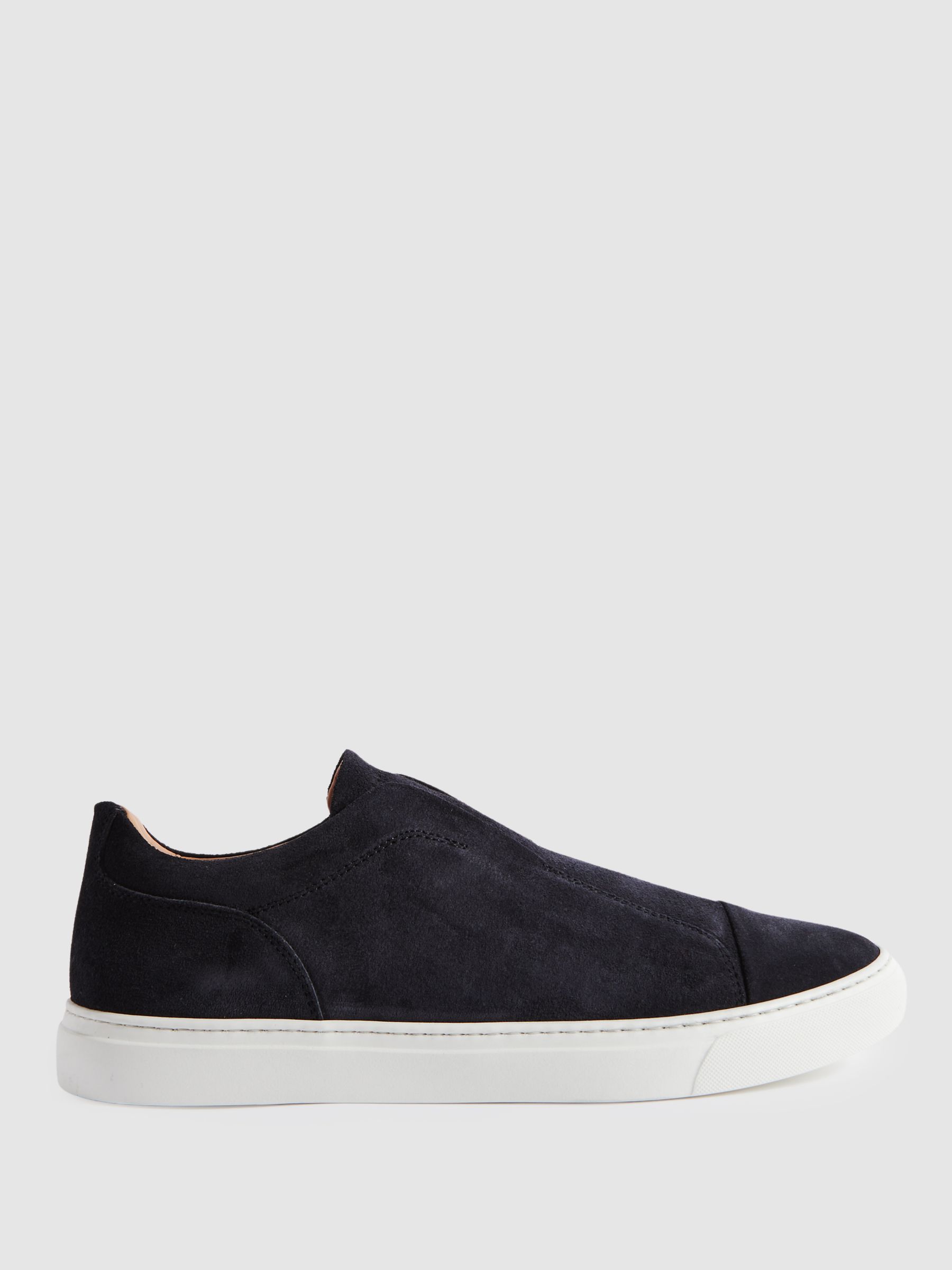 Harrys London Suede Slip-Ons Trainers in Dark Navy - Image 1 of 4