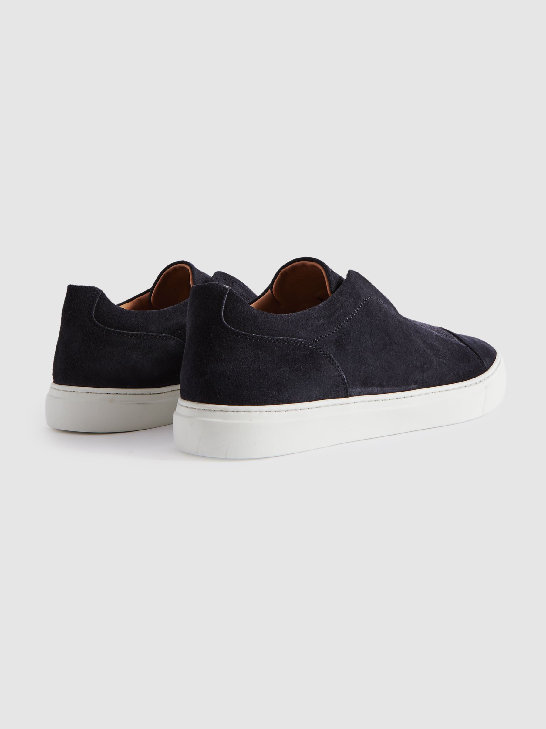 Harrys London Suede Slip-Ons Trainers in Dark Navy - Image 3 of 4