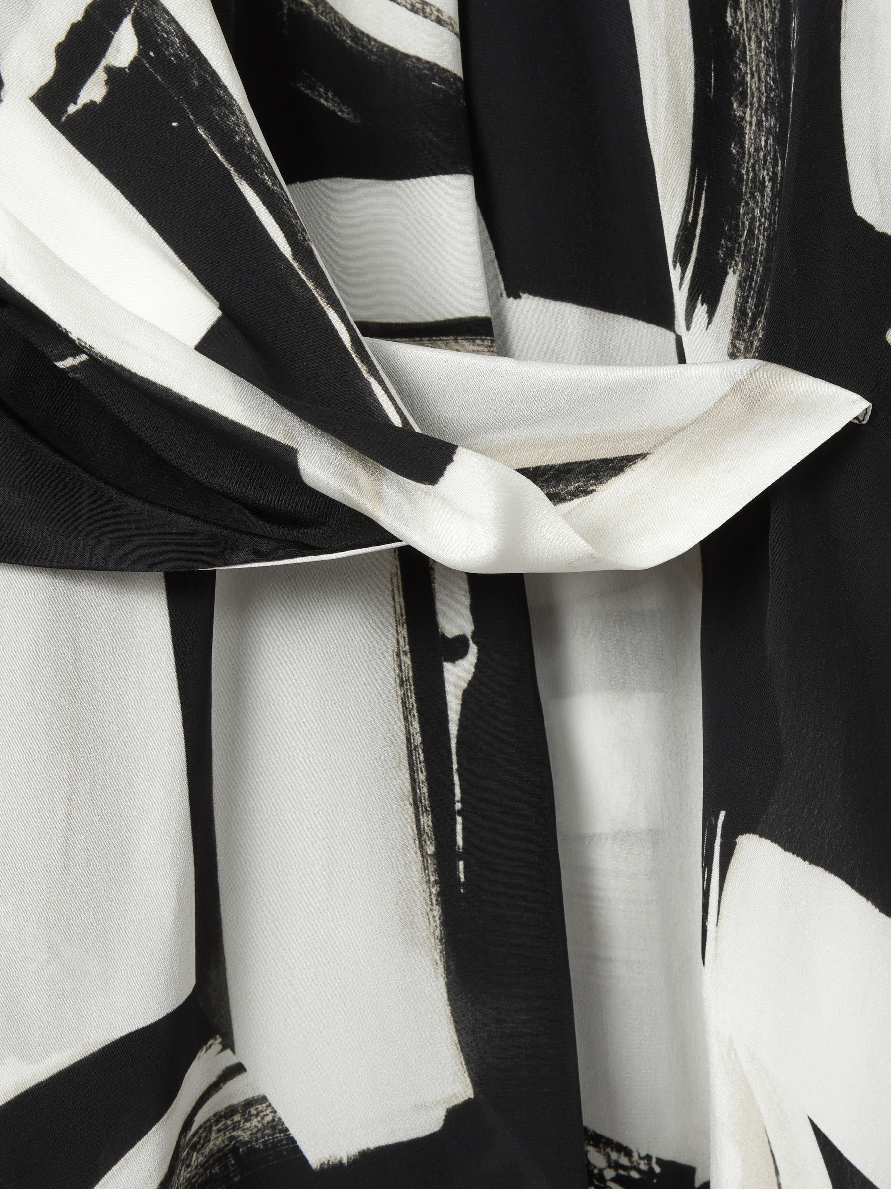Atelier Italian Cape Sleeve Mini Dress in White/Black - Image 6 of 6