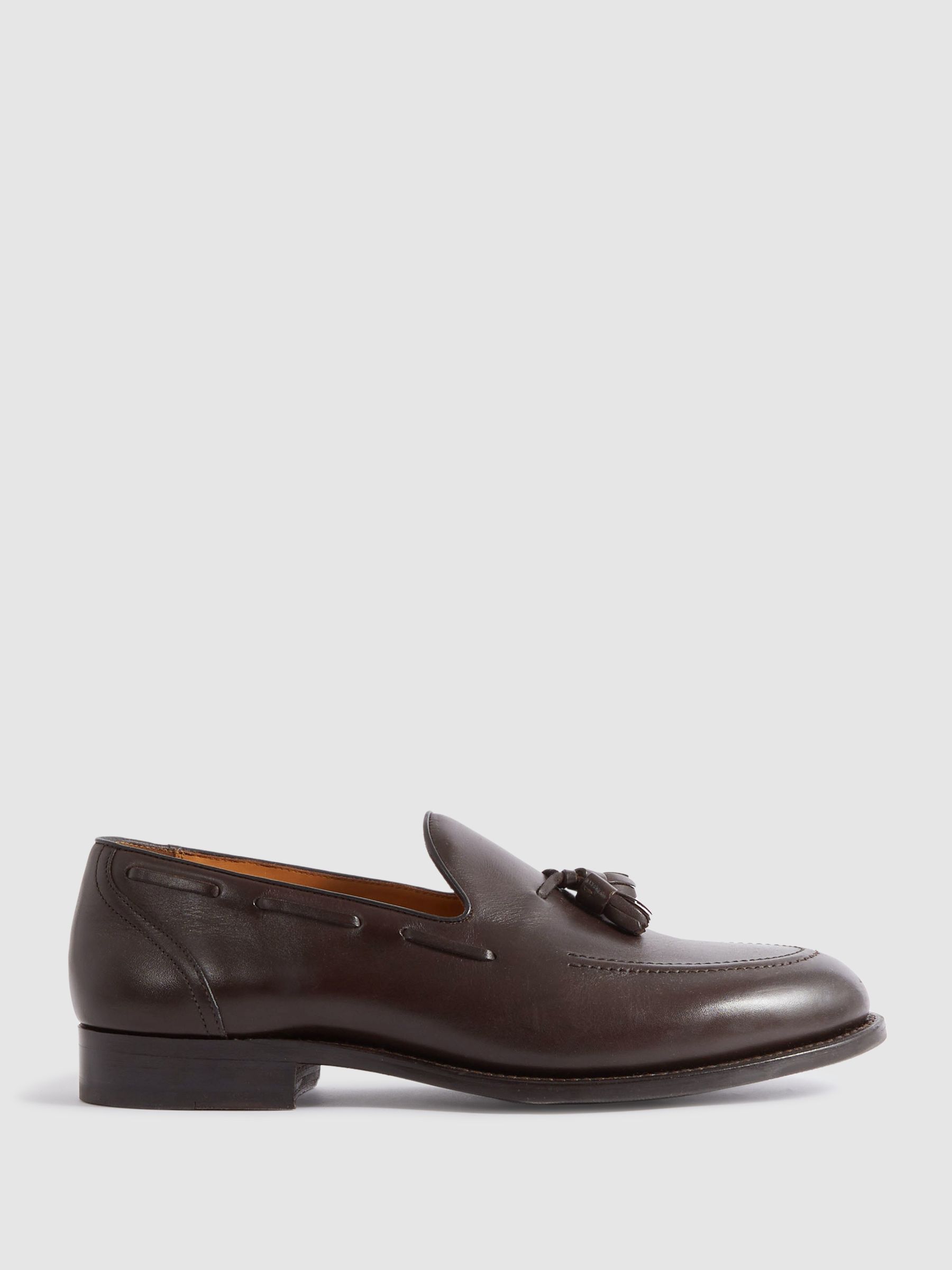 Leather Tassel Loafers in Dark Brown - Image 1 of 5