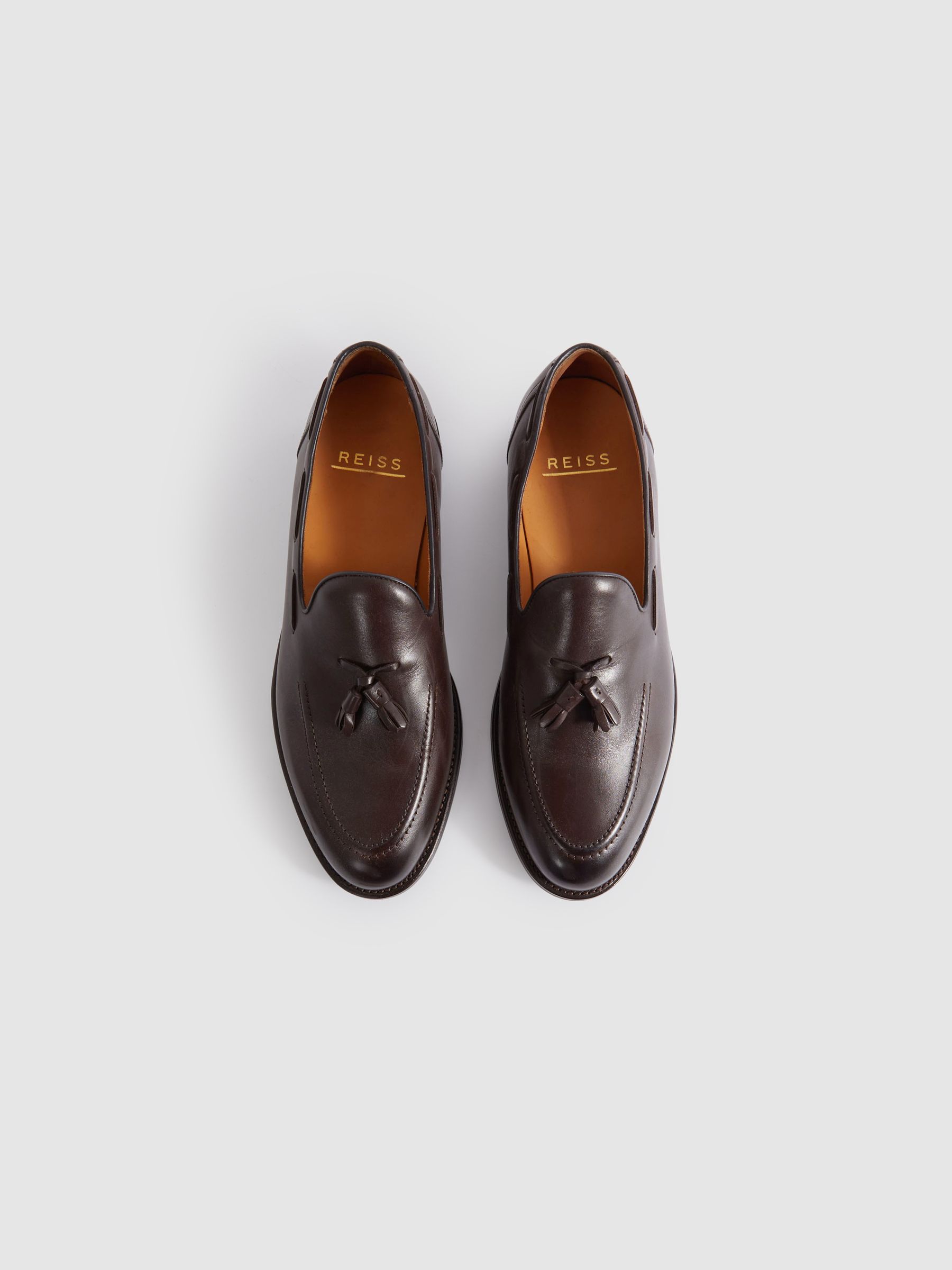 Leather Tassel Loafers in Dark Brown - Image 3 of 5