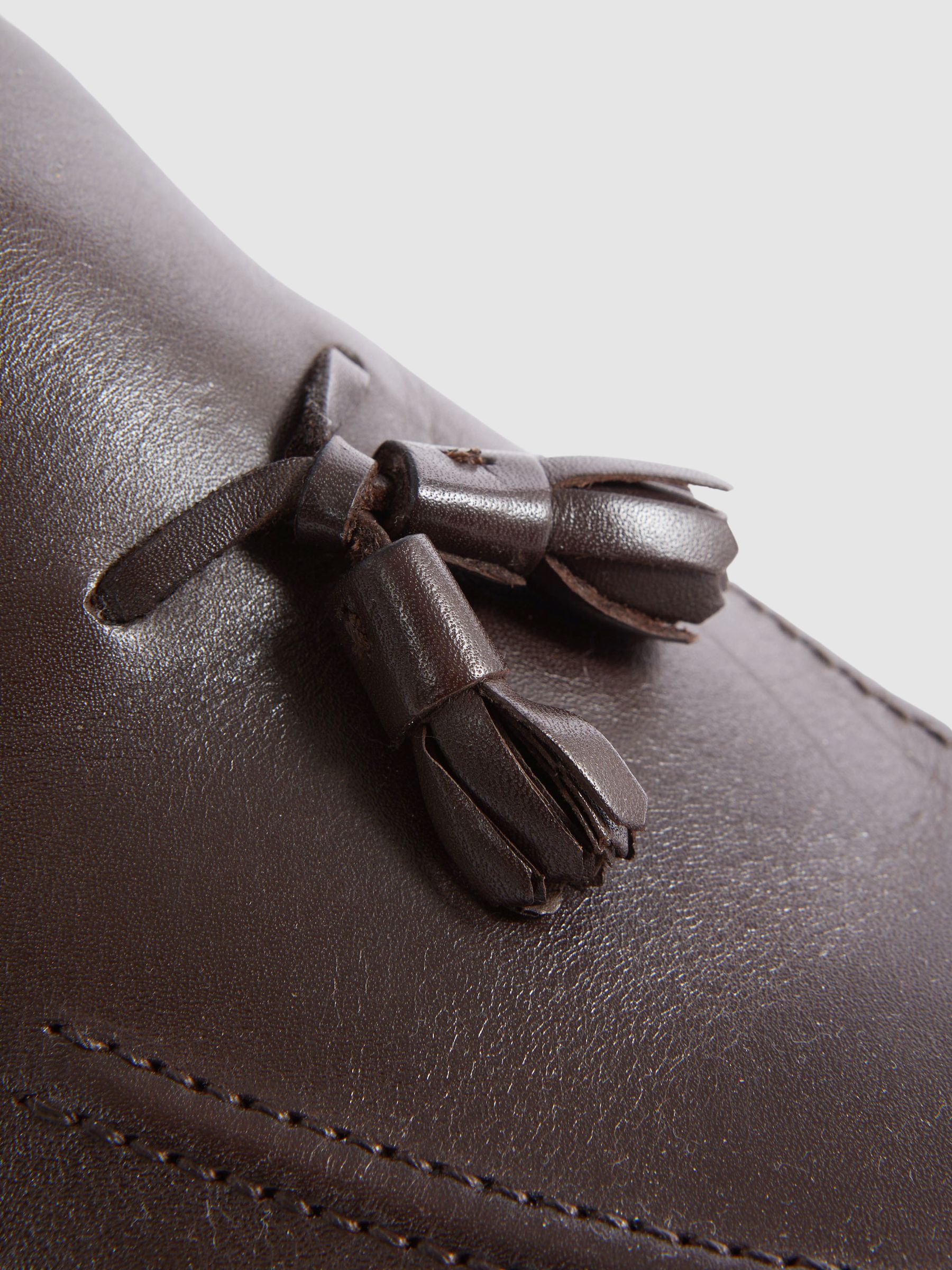 Leather Tassel Loafers in Dark Brown - Image 5 of 5