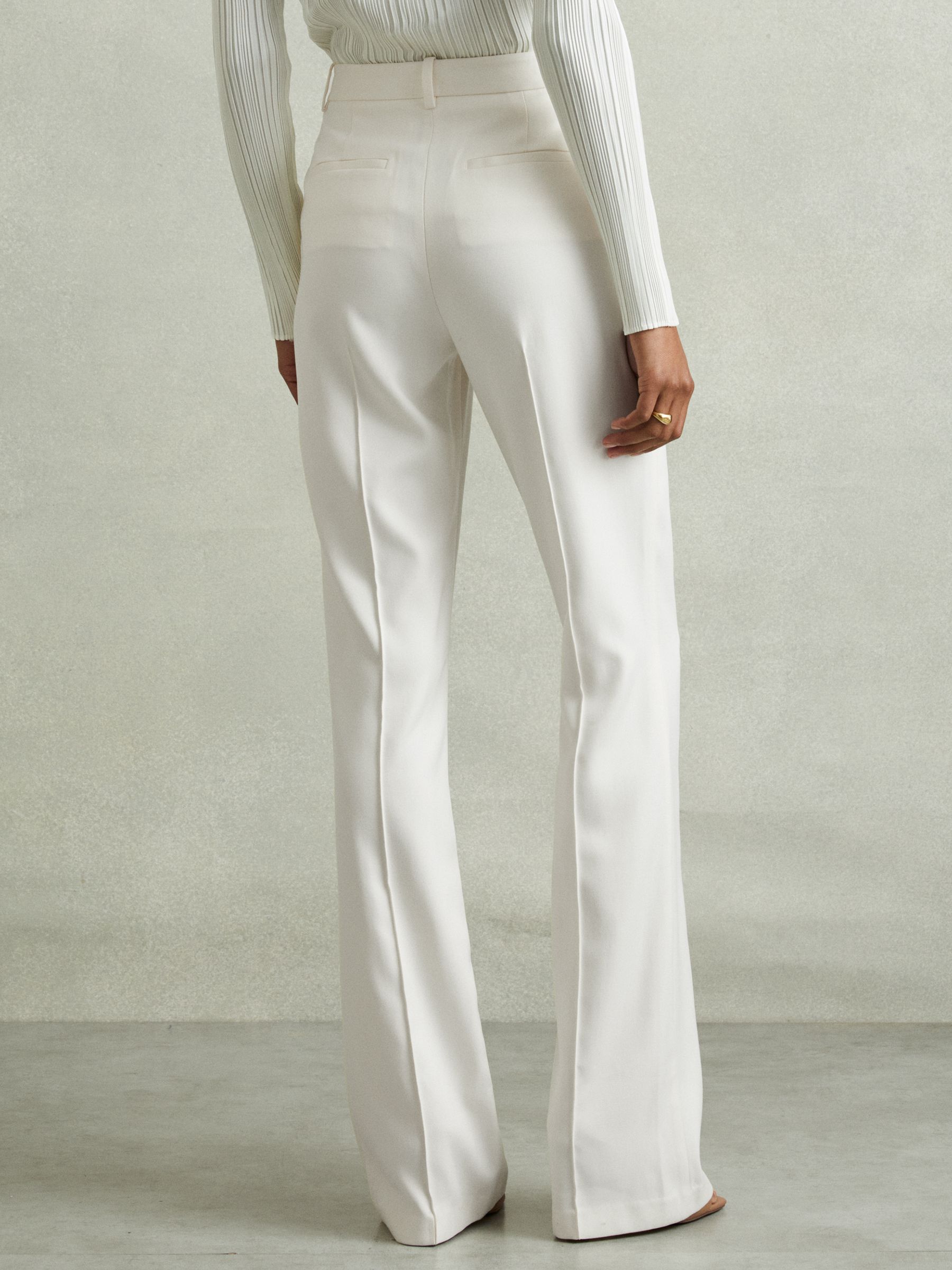 Flared Suit Trousers in Cream - Image 5 of 6