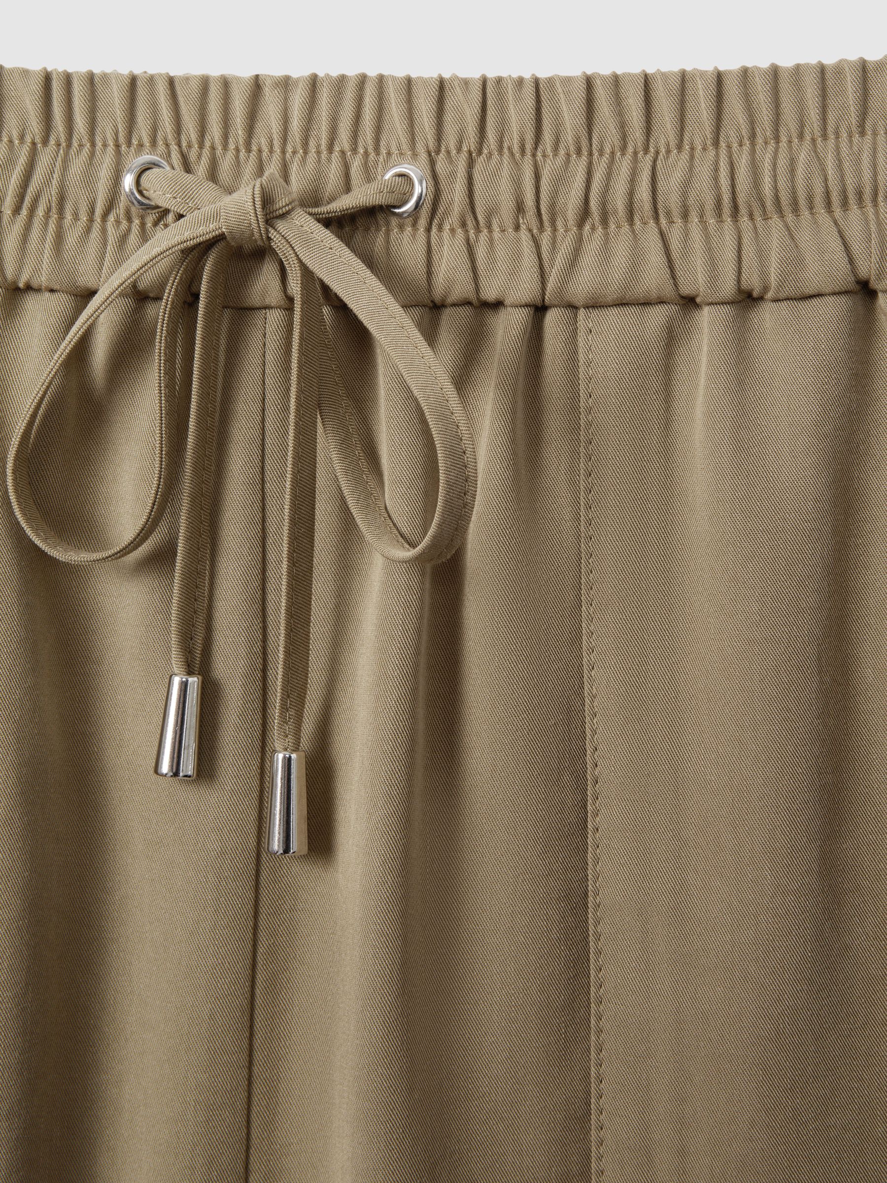 Drawstring Shorts with TENCEL™ Fibers in Khaki - Image 6 of 6