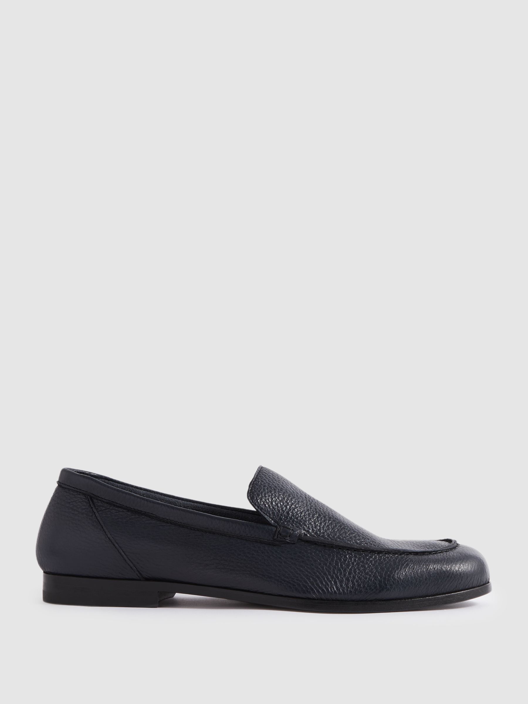 Harrys London Deer Leather Loafers in Navy - Image 2 of 4