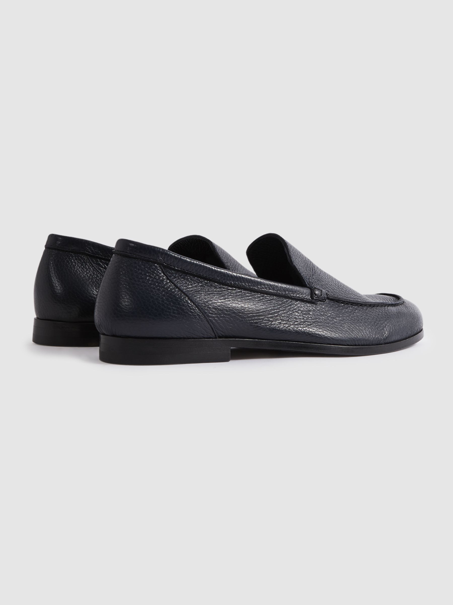 Harrys London Deer Leather Loafers in Navy - Image 3 of 4