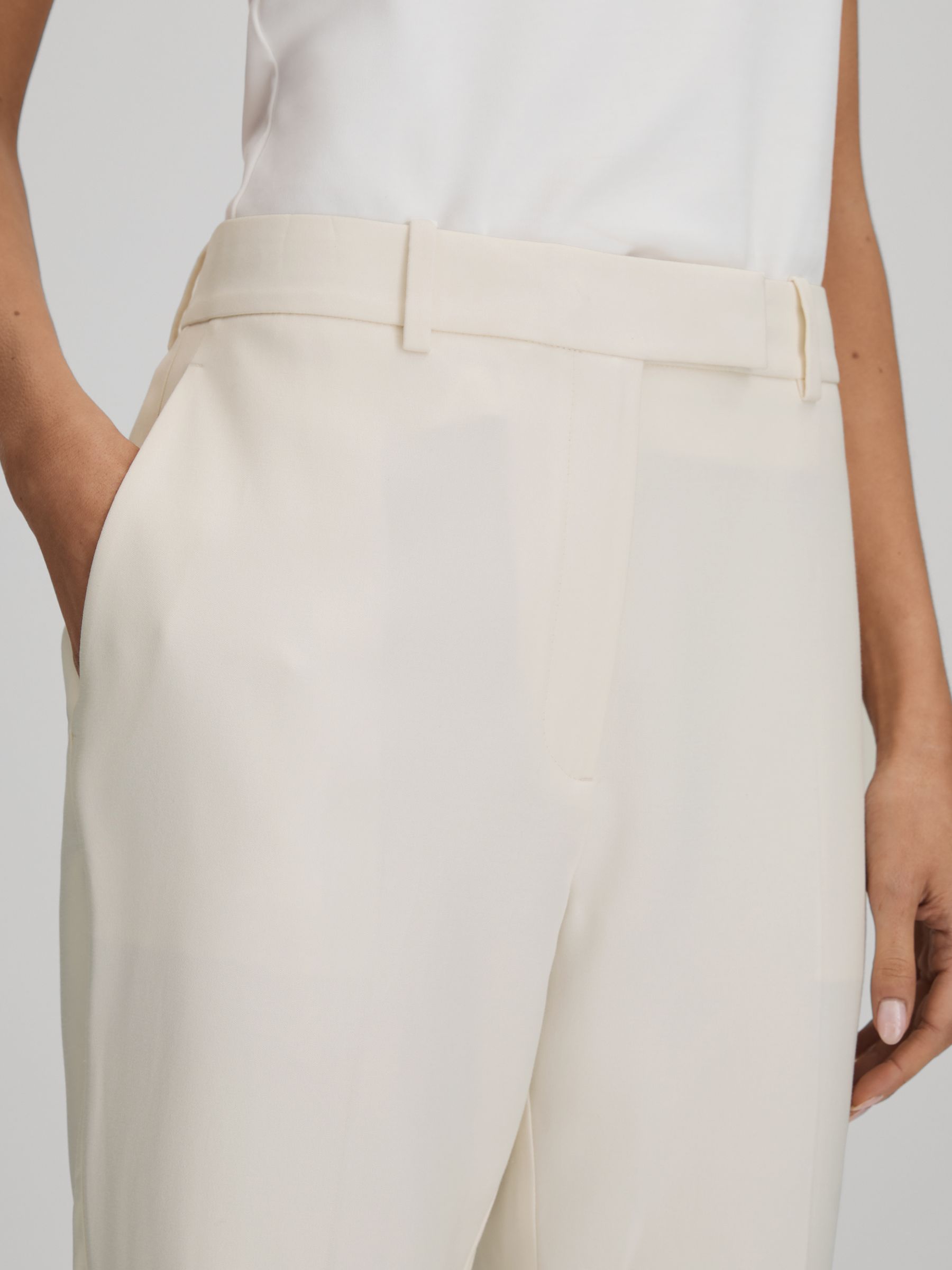 Slim Fit Suit Trousers in Cream - Image 4 of 6