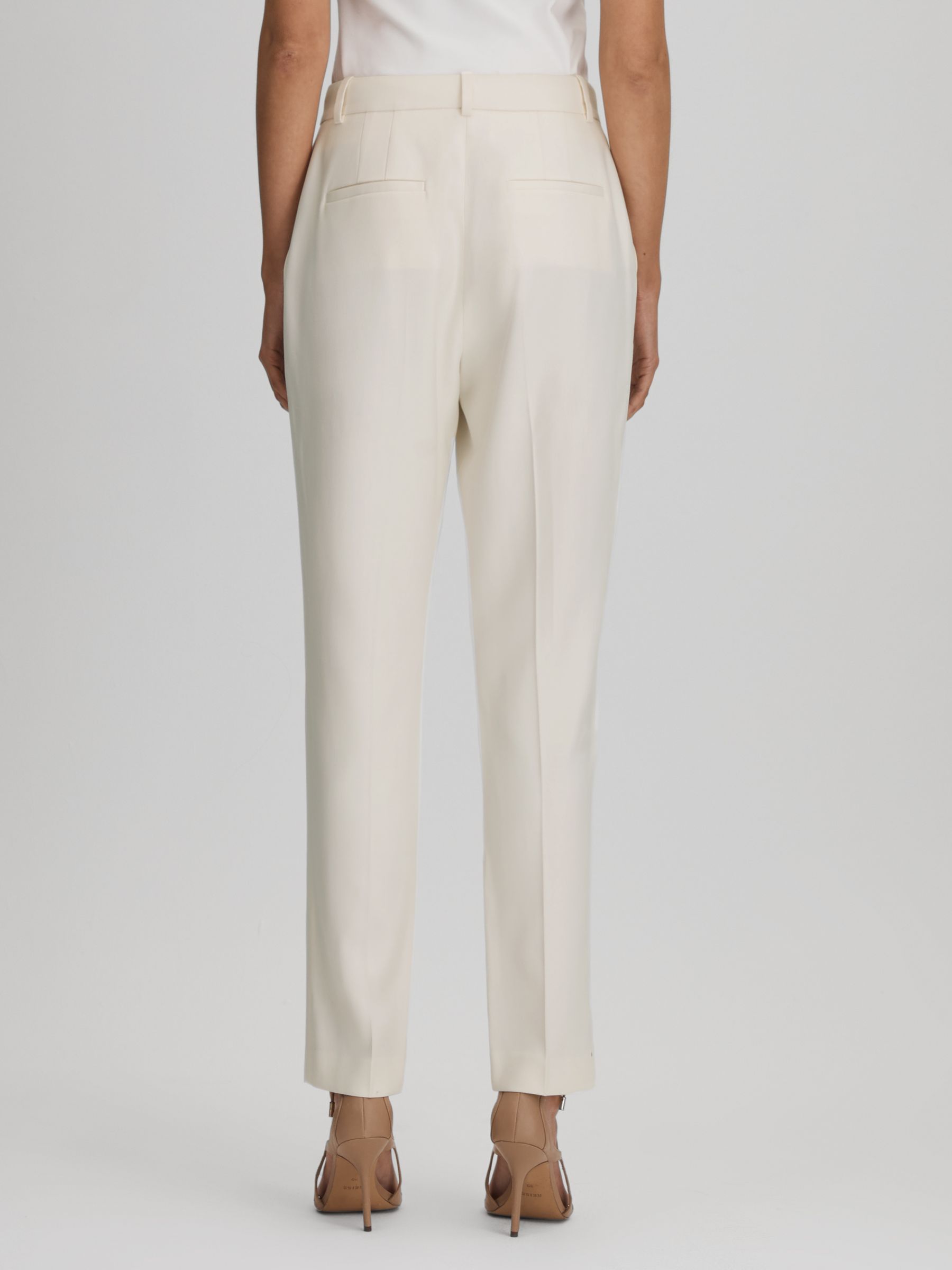 Slim Fit Suit Trousers in Cream - Image 5 of 6
