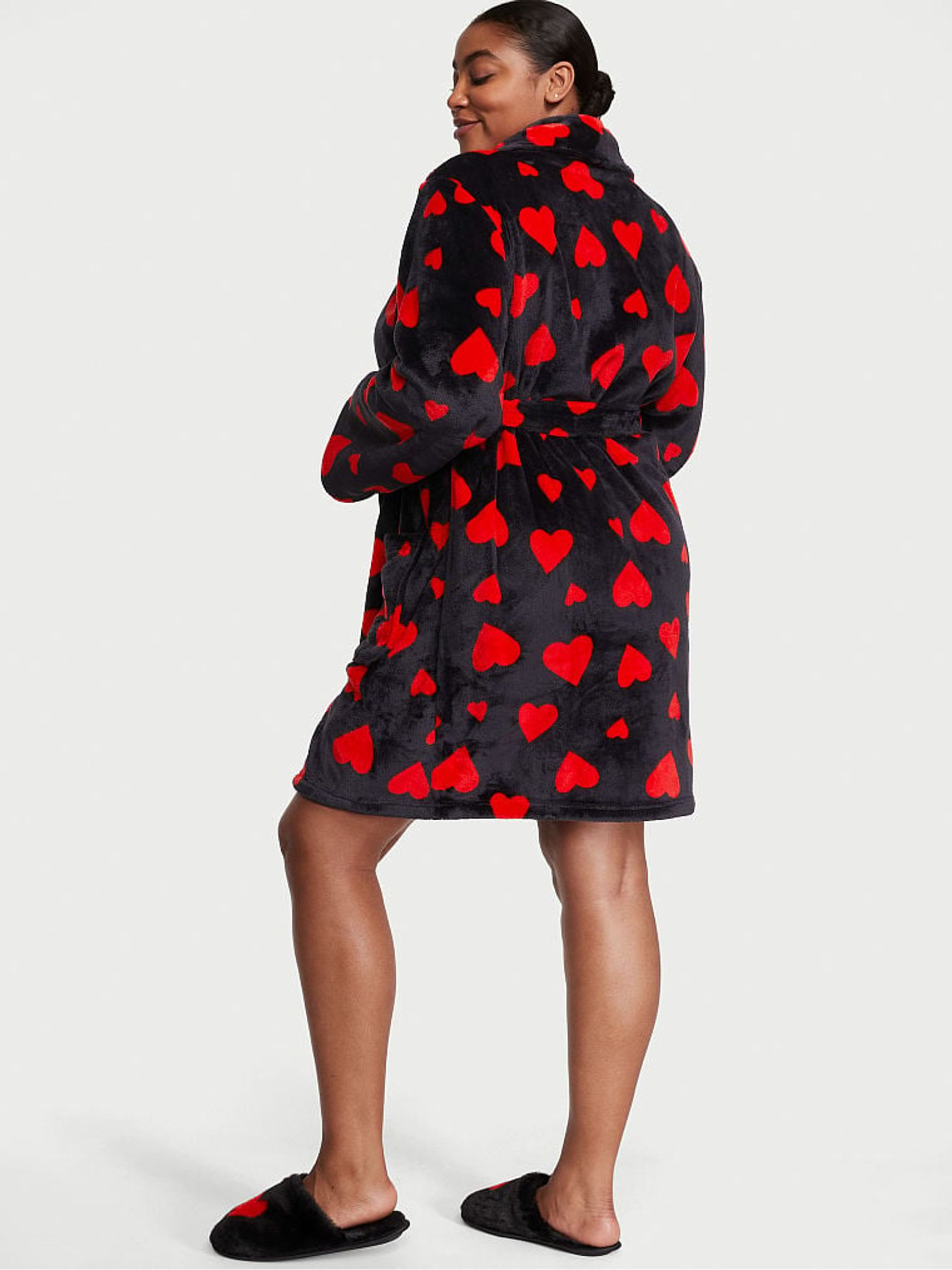 Black Lipstick Heart Cosy Short Dressing Gown - Image 2 of 3