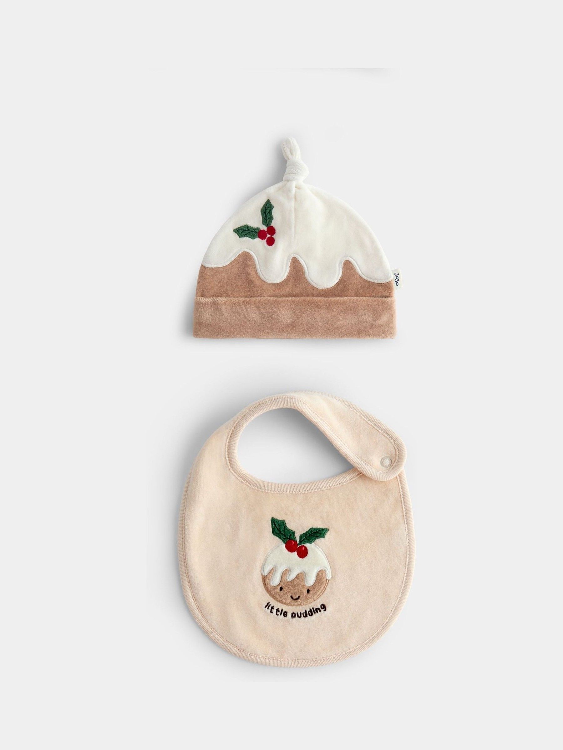 Light Brown Little Pudding 2-Pack Hat & Bib Set - Image 1 of 6