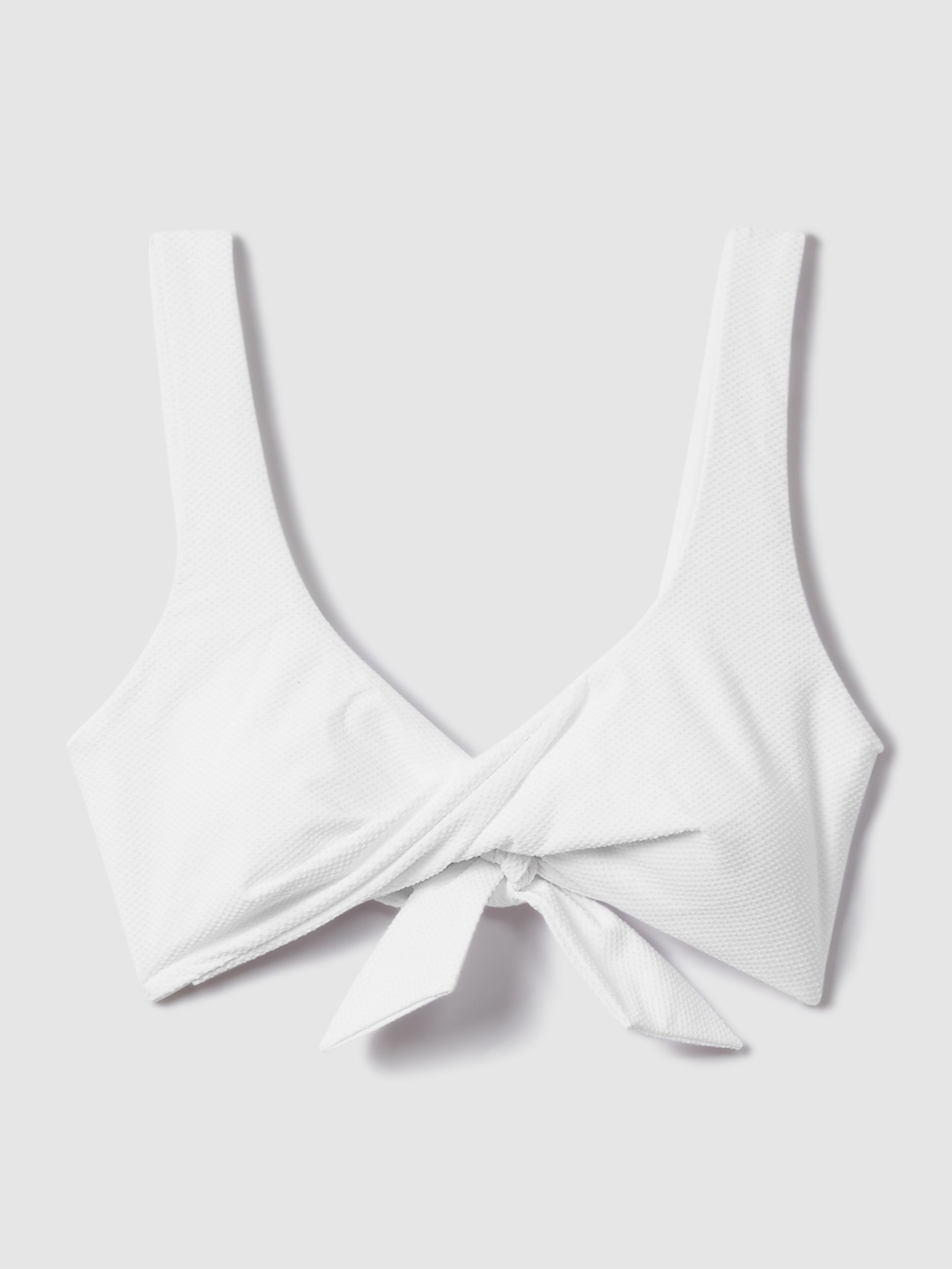 Textured Twist Front Bikini Top in White - Image 8 of 8