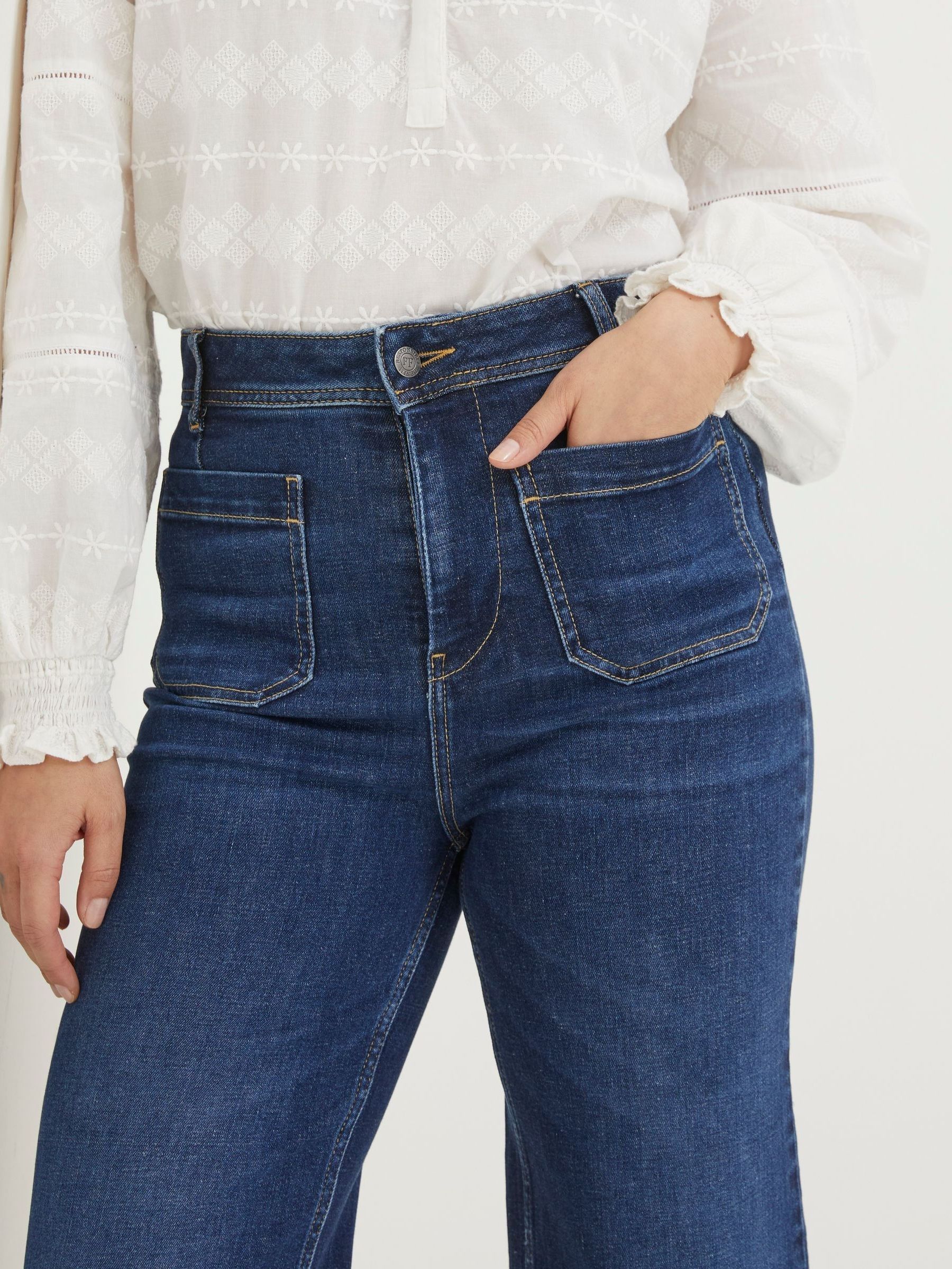 Keswick Blue Wide Leg Crop Jeans - Image 3 of 5