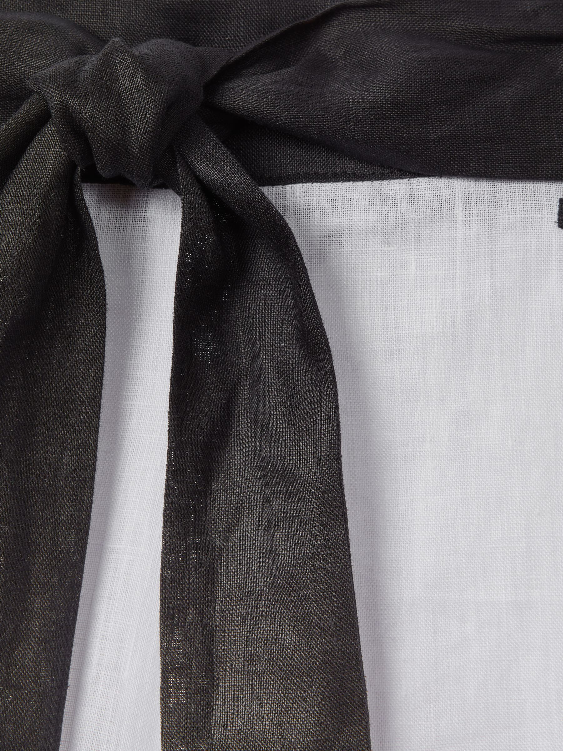 Linen Side Split Trousers in White/Navy - Image 6 of 6