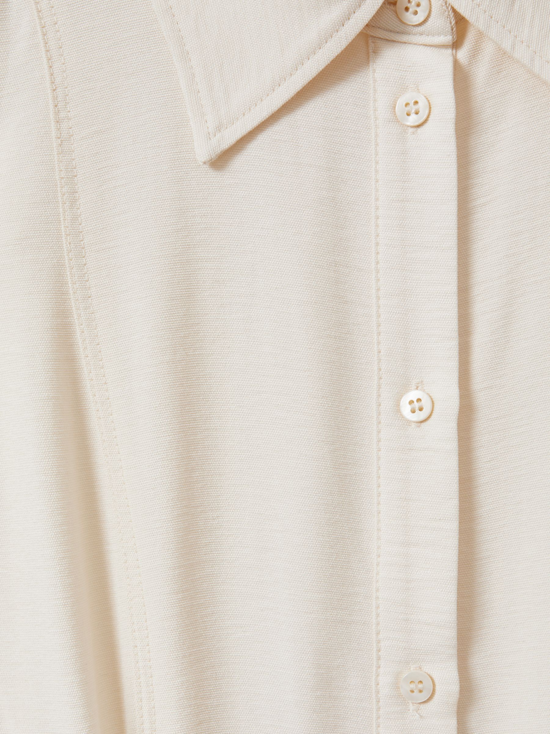 Reiss Viscose Blend Belted Shirt Dress in Cream - REISS