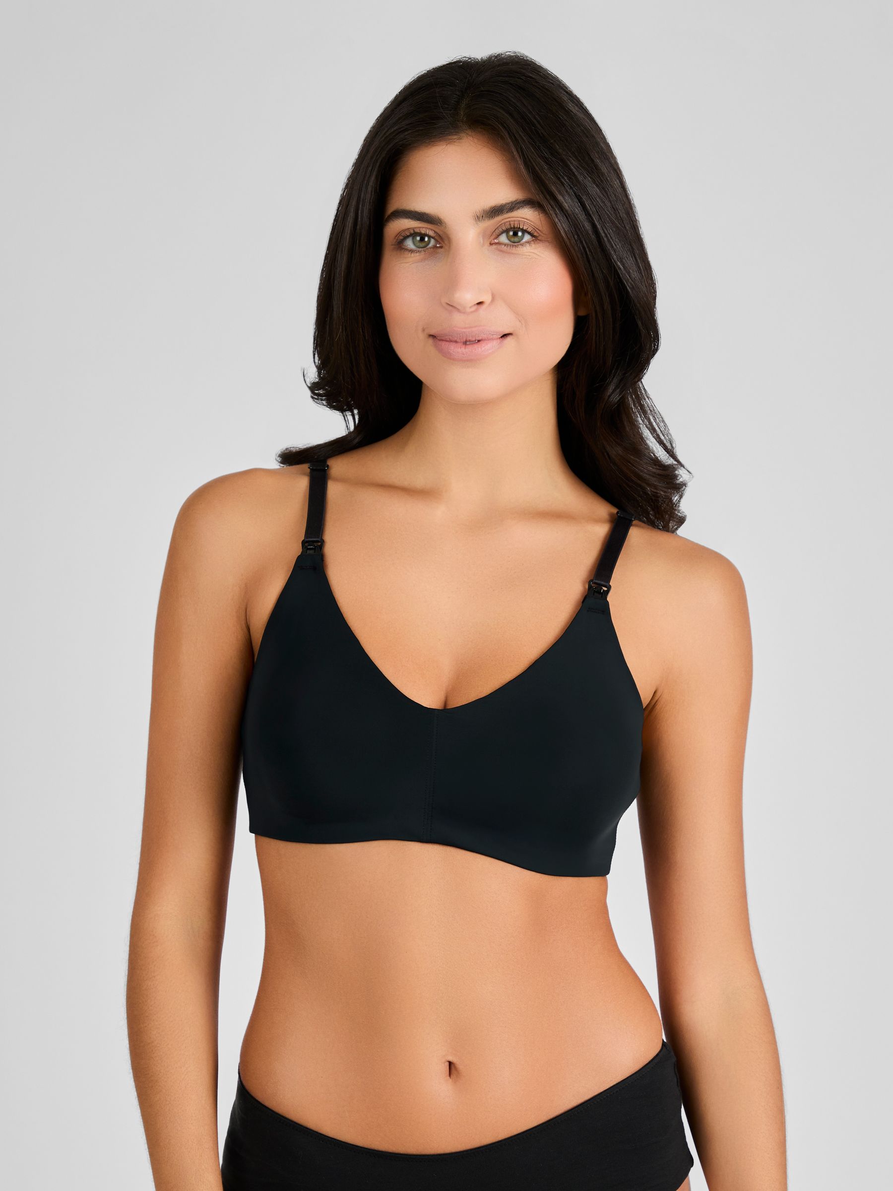 Black Microfibre Moulded Maternity & Nursing Bra - Image 1 of 4
