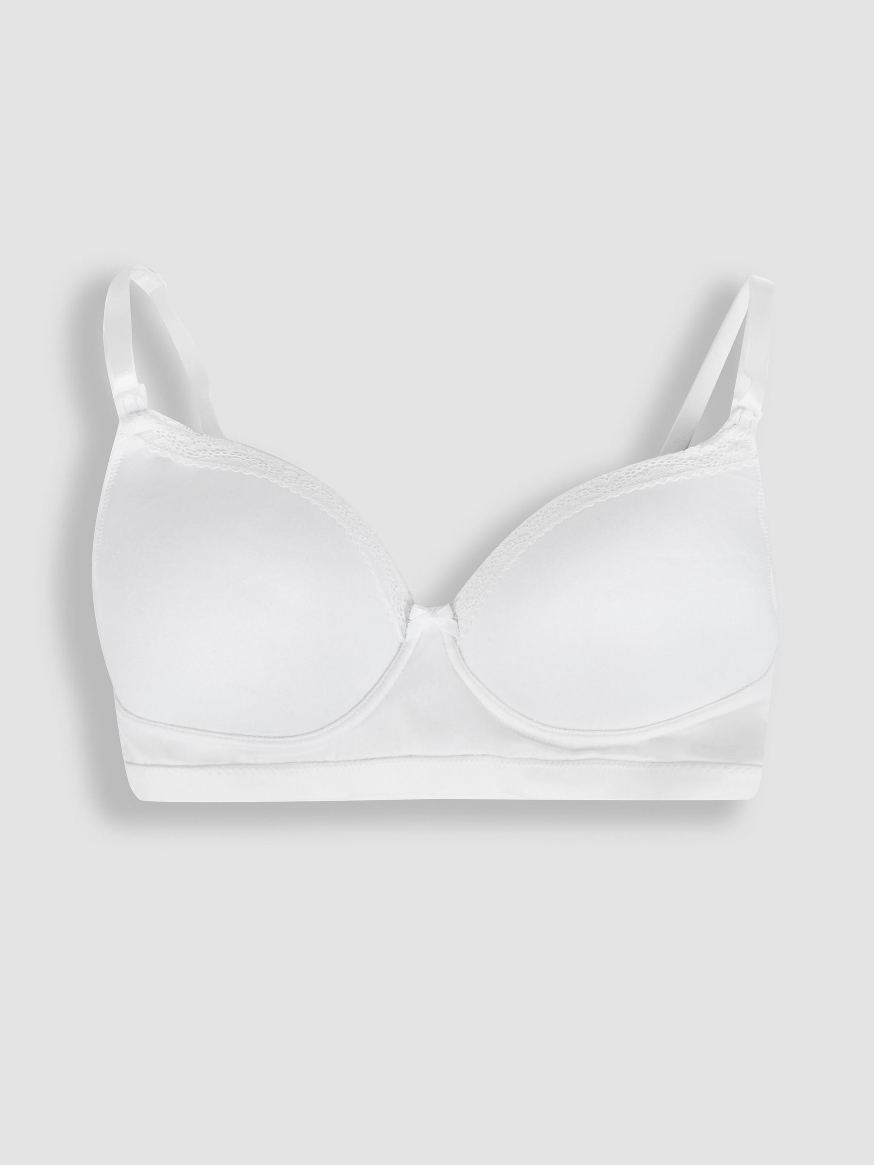 White Emma Jane Lace Trim Nursing T-Shirt Bra | JoJo Maman Bébé USA