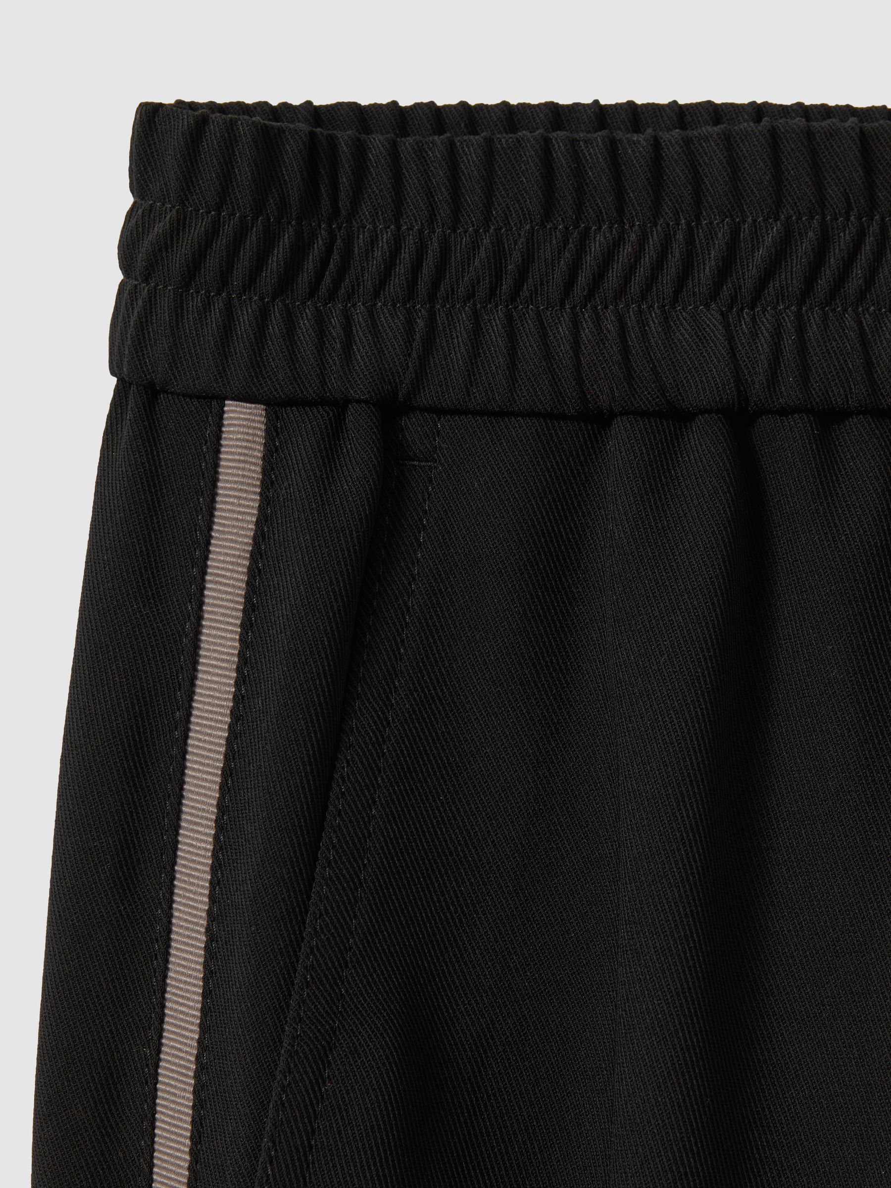 Elasticated Side Stripe Tapered Trousers in Black - Image 7 of 7