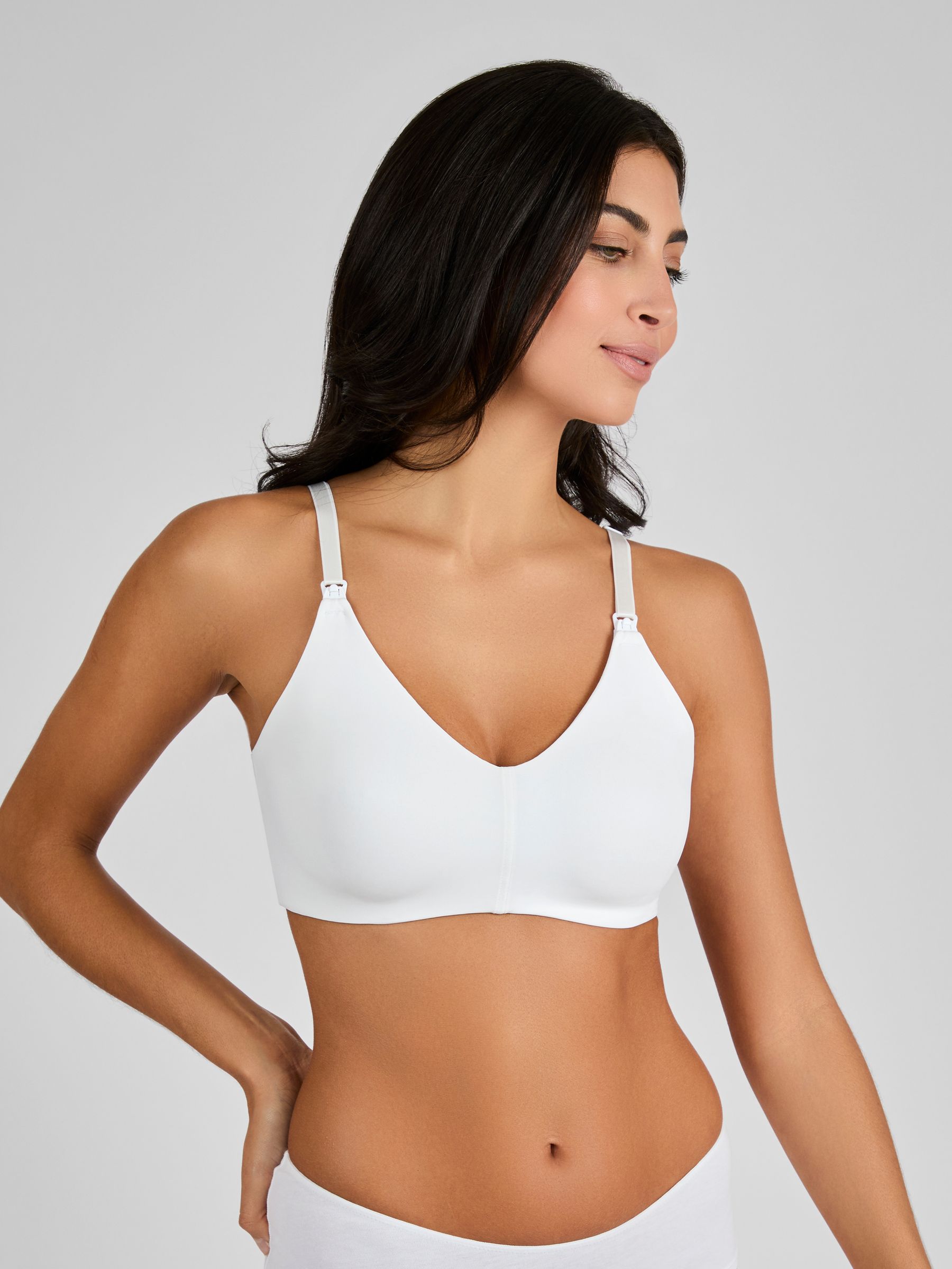 White Microfibre Moulded Maternity & Nursing Bra - Image 1 of 4