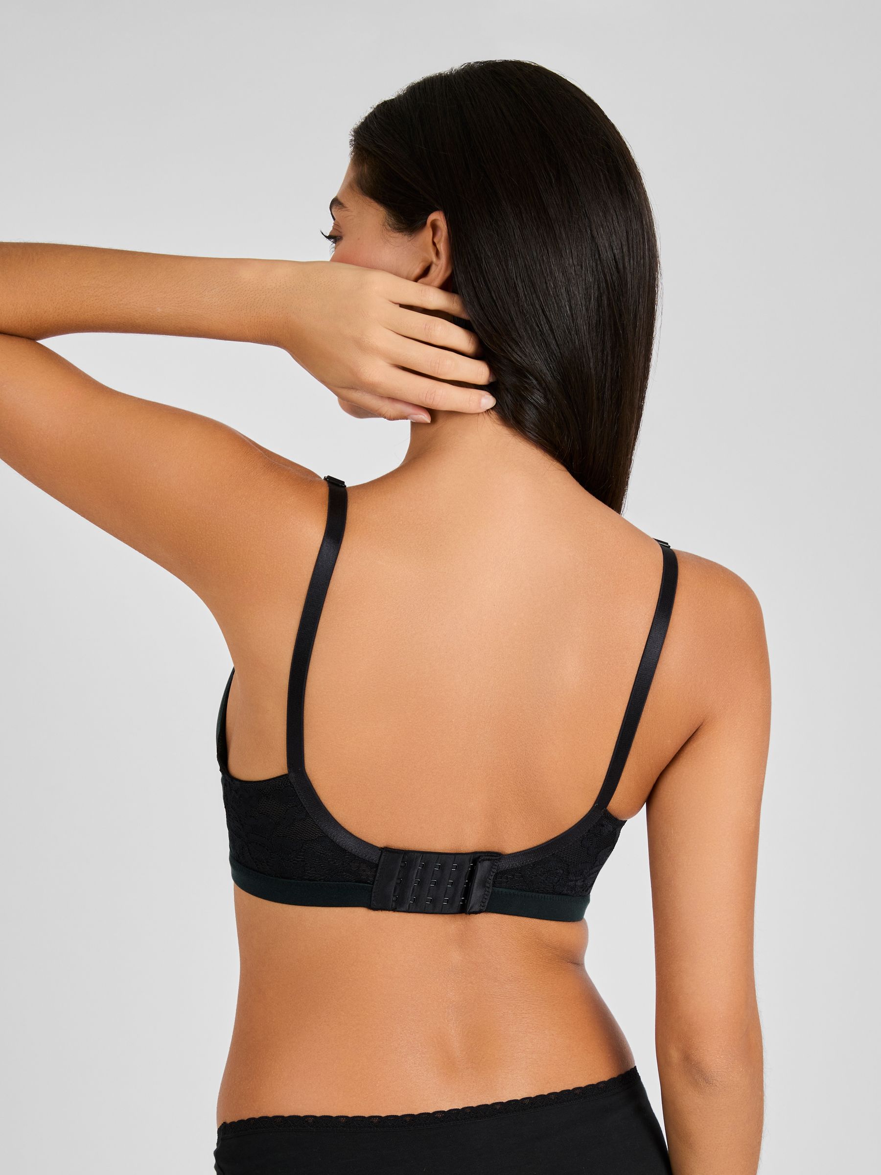 Black Emma-Jane Lace Trim Nursing T-Shirt Bra - Image 2 of 6