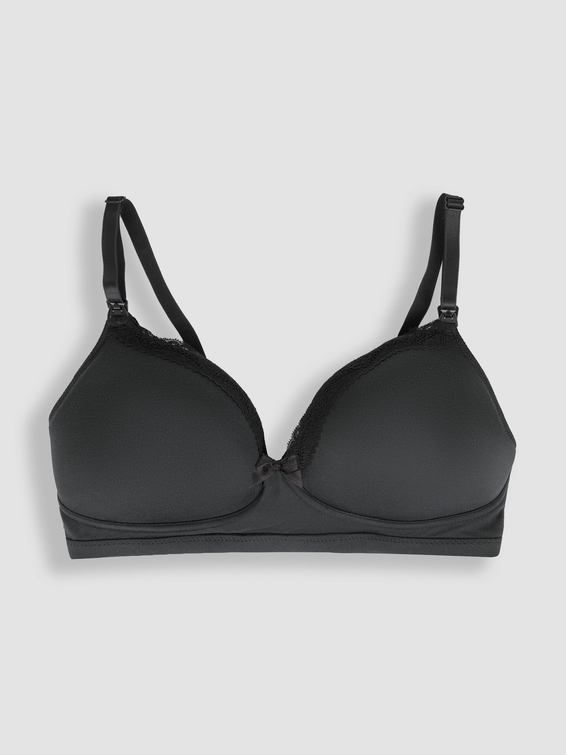 Black Emma-Jane Lace Trim Nursing T-Shirt Bra - Image 4 of 6