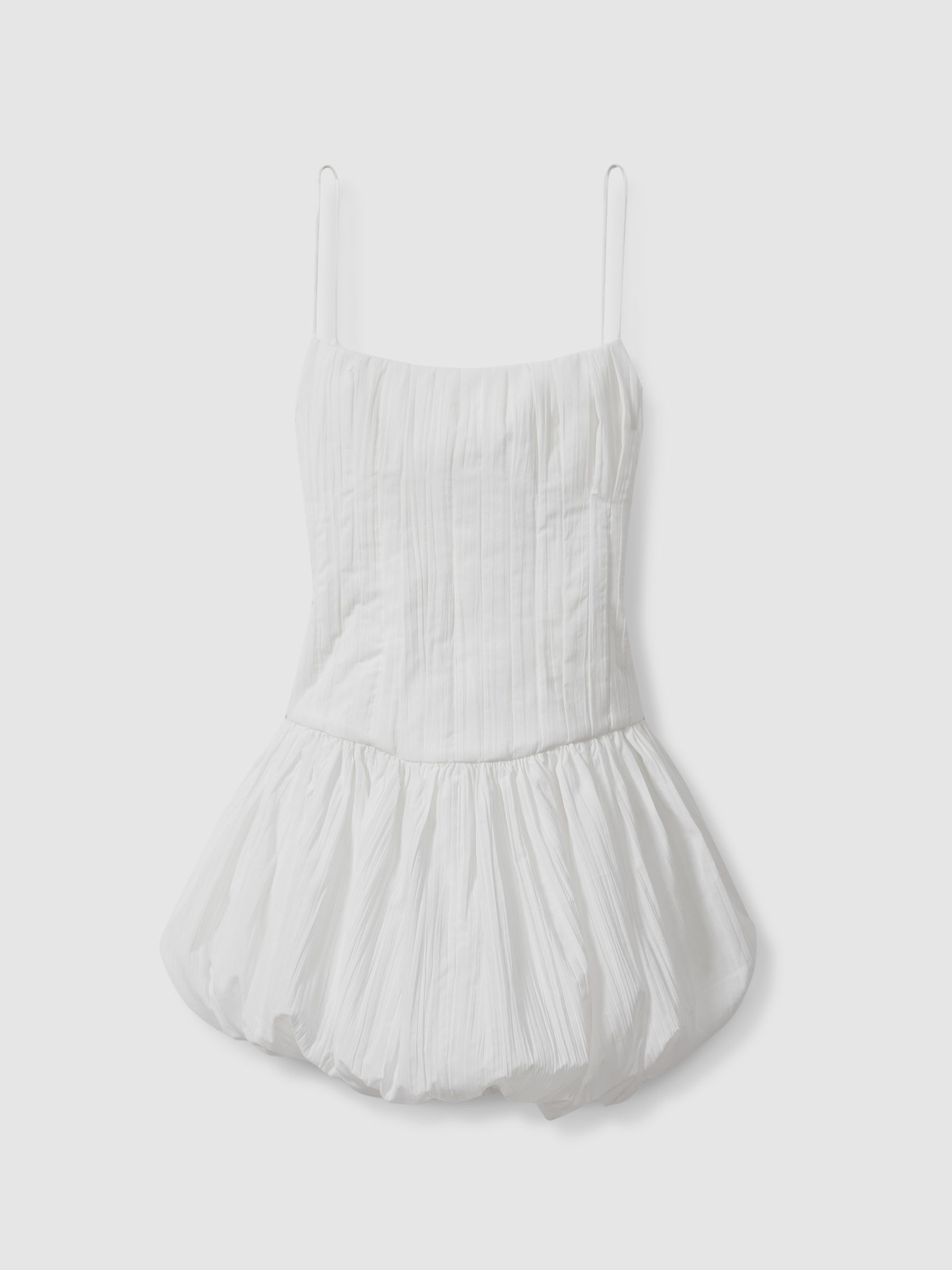 Acler Puff Hem Mini Dress in Ivory - Image 2 of 5