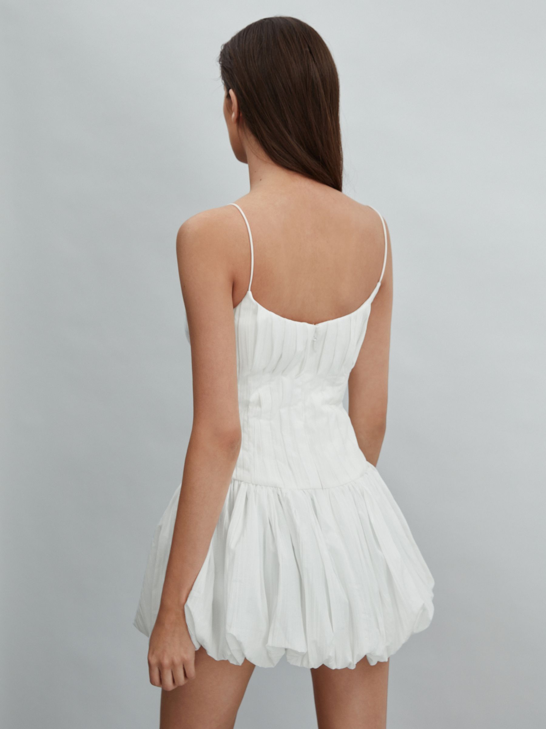 Acler Puff Hem Mini Dress in Ivory - Image 4 of 5