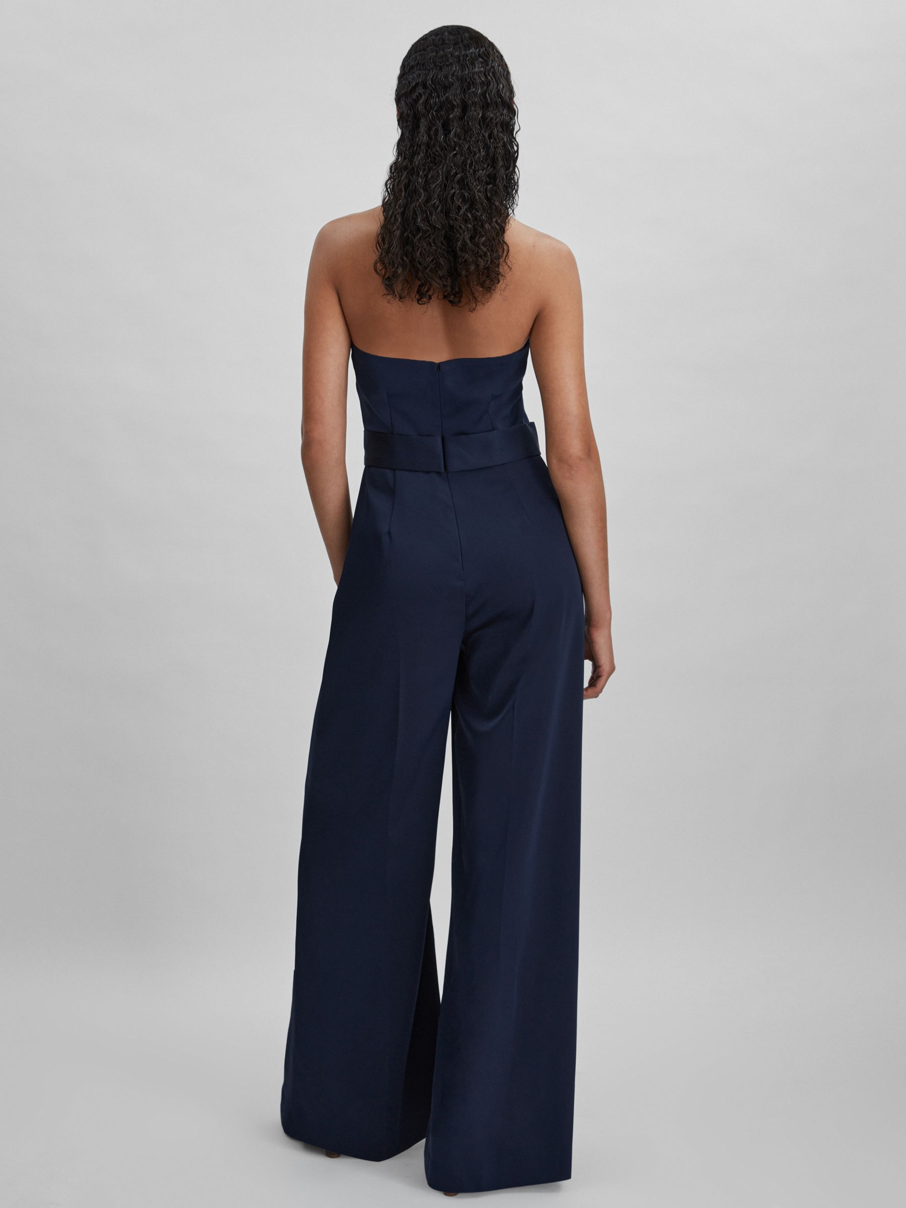 Halston Satin Halter Neck Jumpsuit in Black - image 4