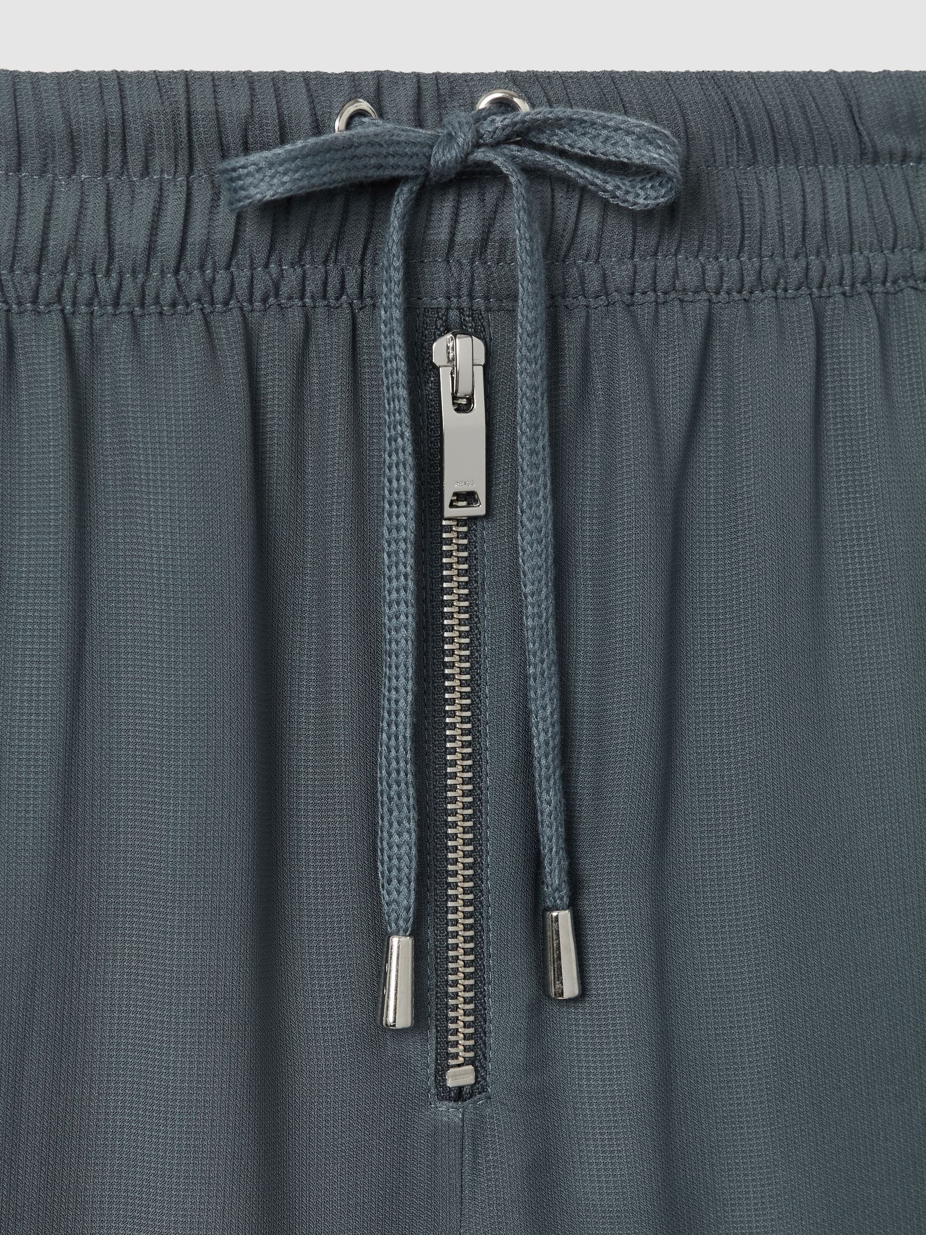 Drawstring Zip-Front Wide Leg Trousers in Blue - Image 6 of 6
