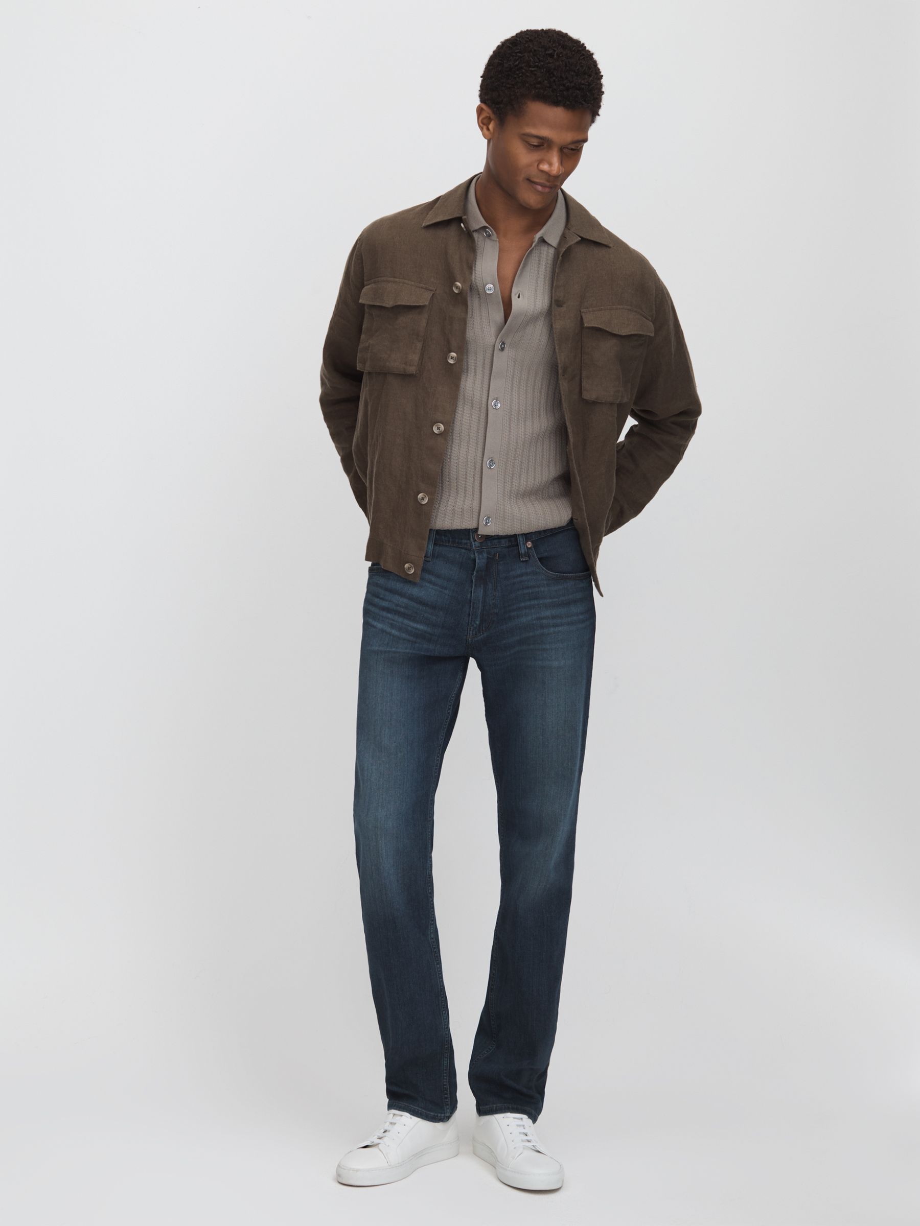 Paige Straight Leg Jeans in Rodriguez - Image 3 of 6