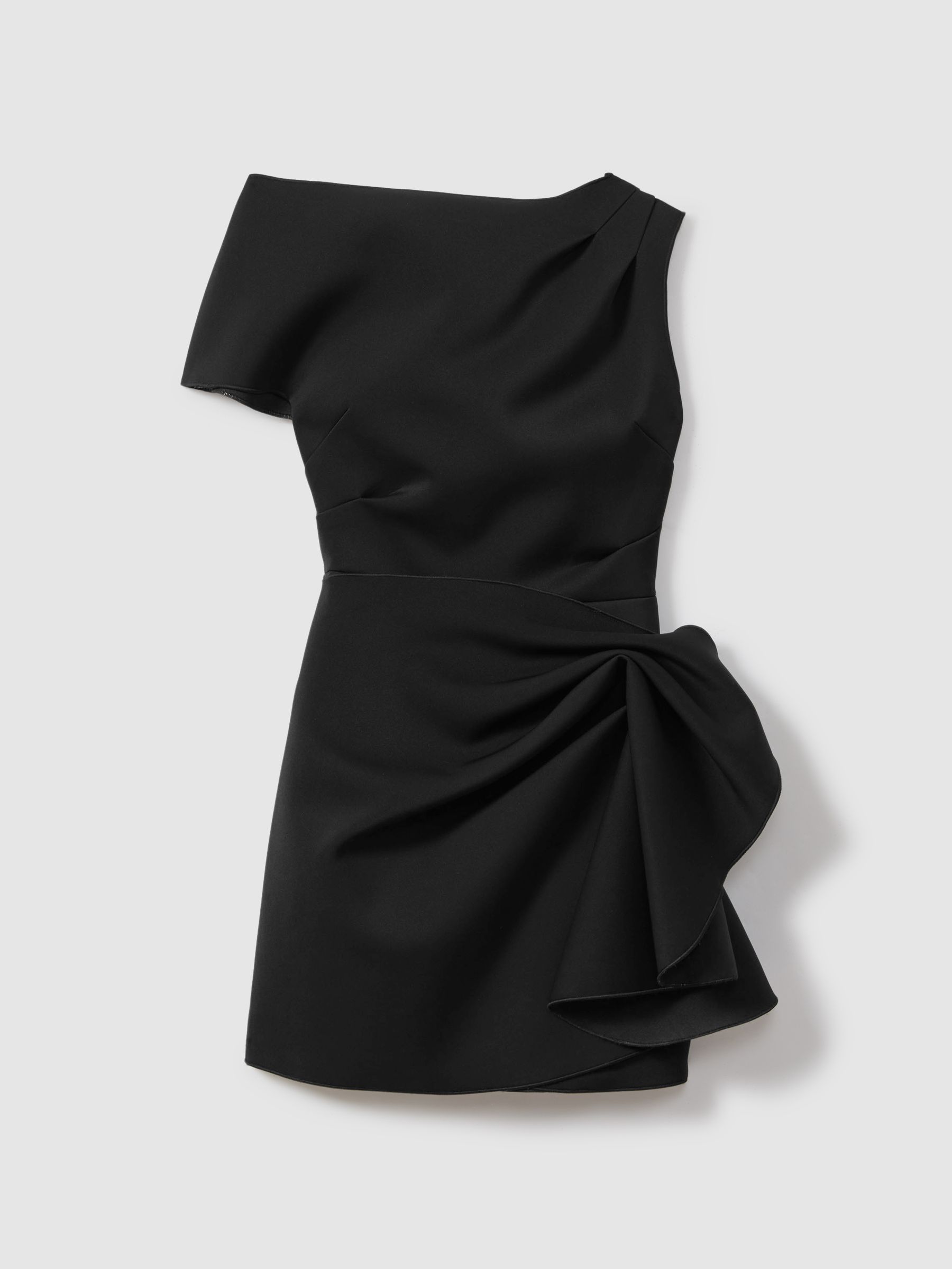 Acler Ruffle Side Mini Dress in Black - Image 2 of 5