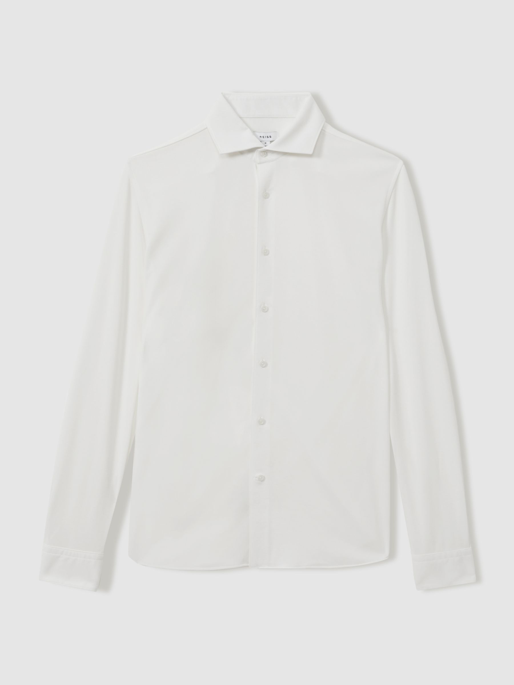 Modal Blend Cutaway Collar Shirt in White - Image 2 of 6