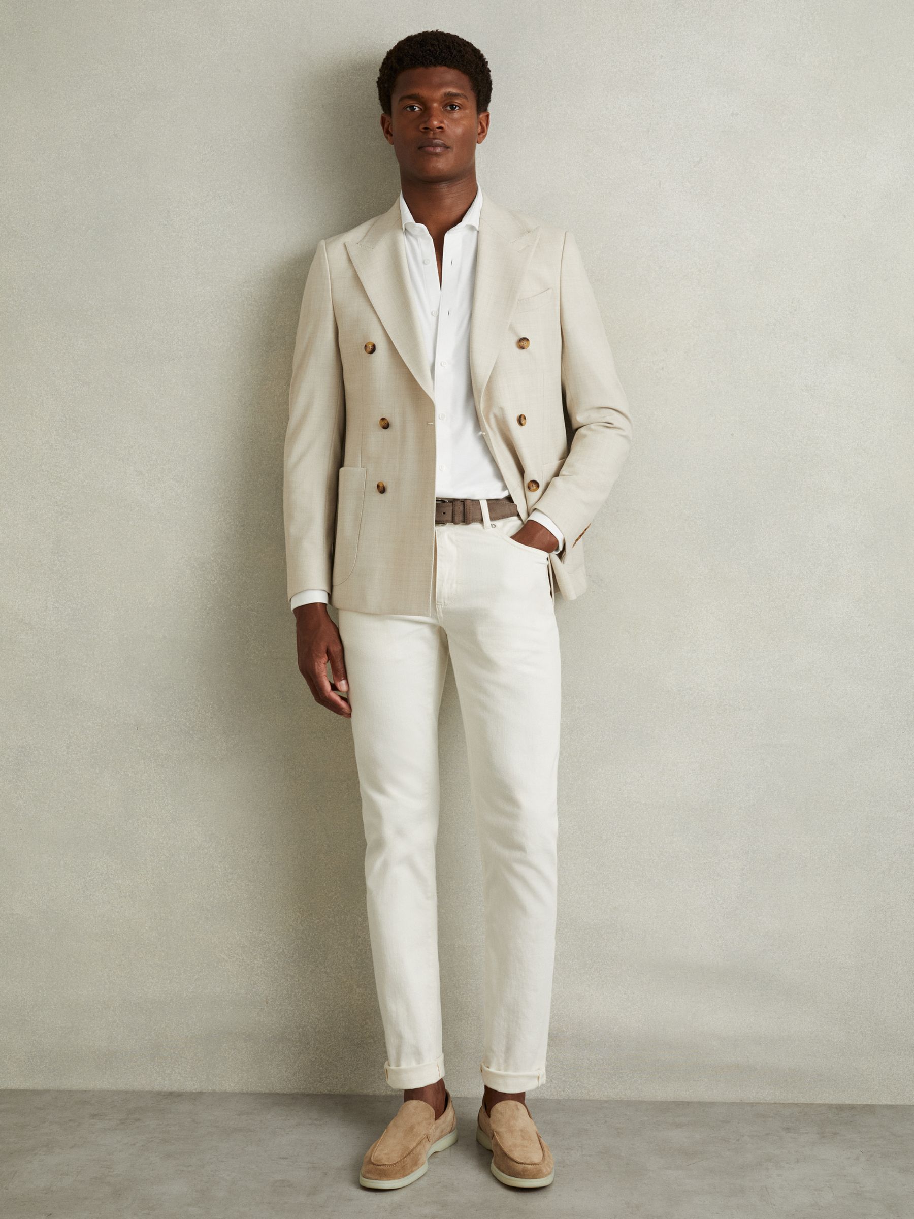 Modal Blend Cutaway Collar Shirt in White - image 5