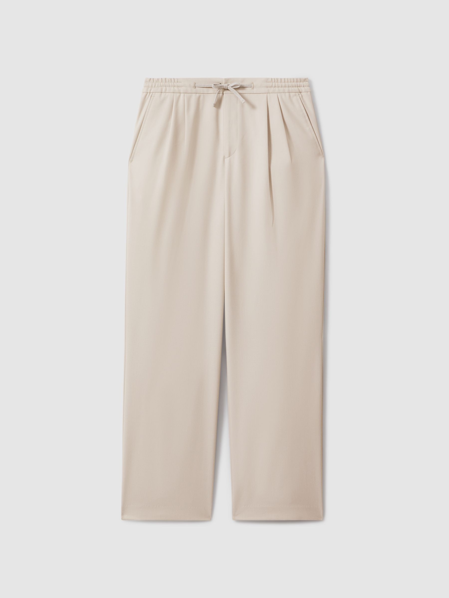 Relaxed Twill Drawstring Trousers in Stone - Image 2 of 5