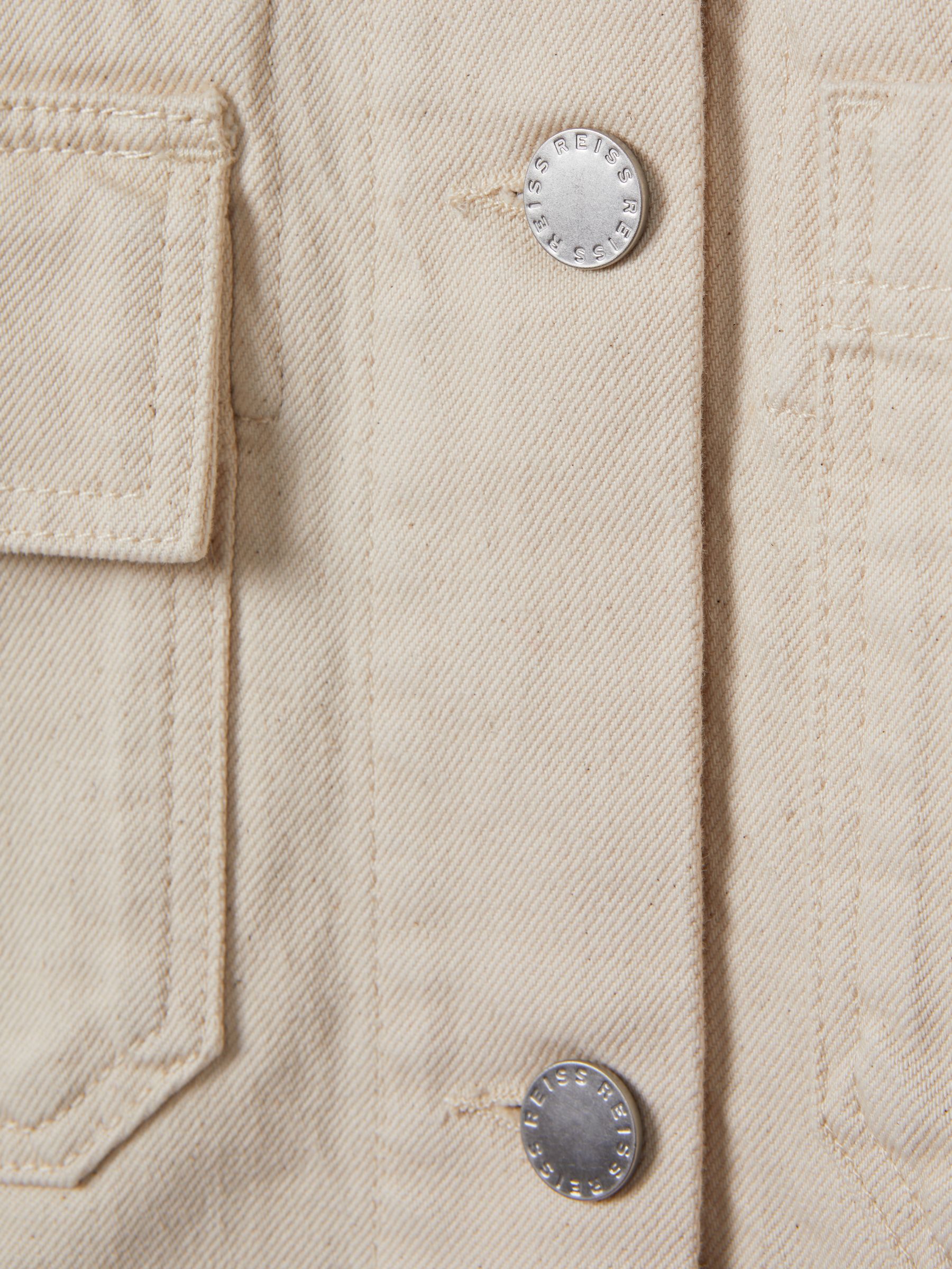 Denim Overshirt in Cream - Image 6 of 6