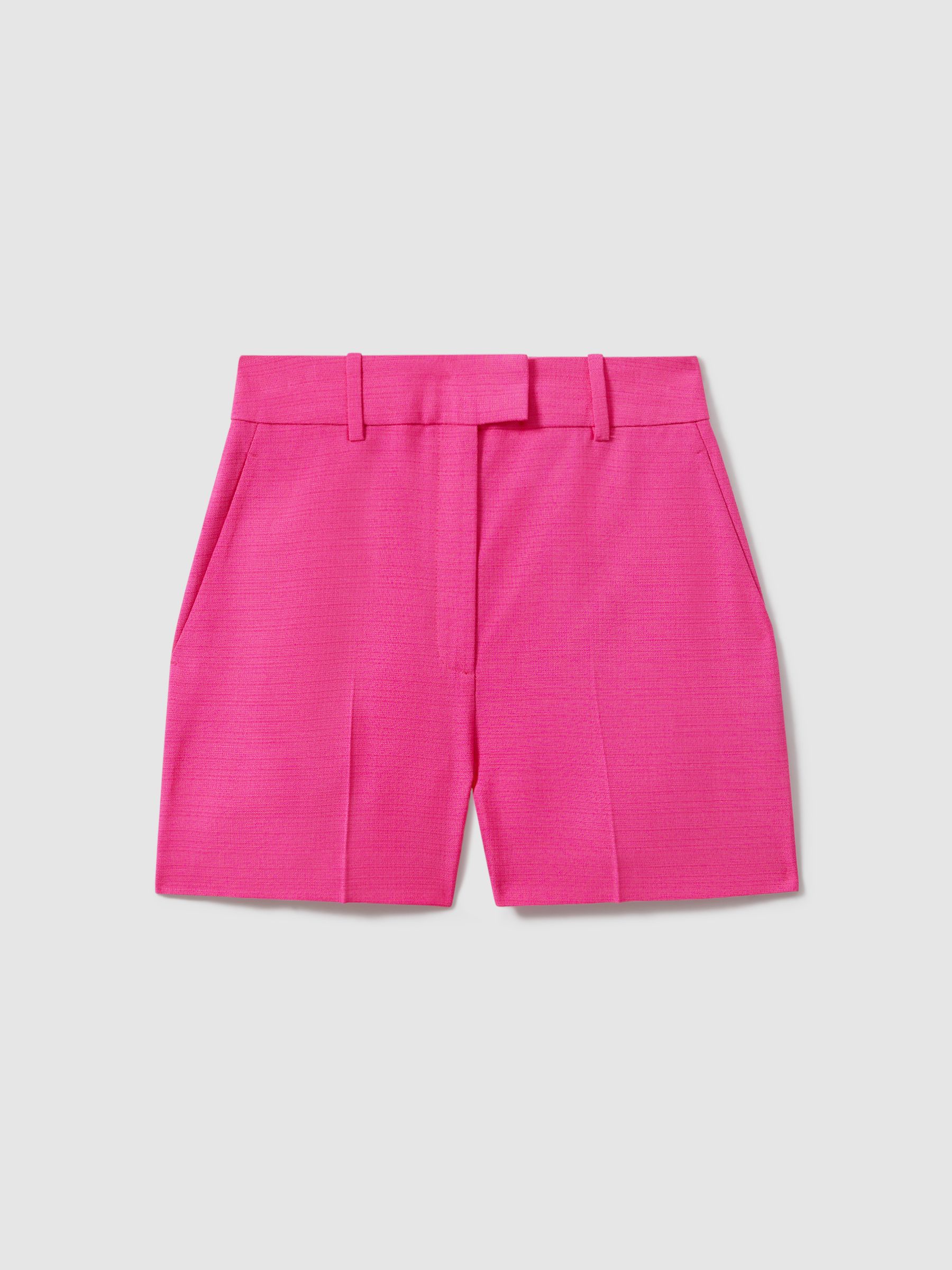 Tailored Textured Suit Shorts in Pink - Image 2 of 6